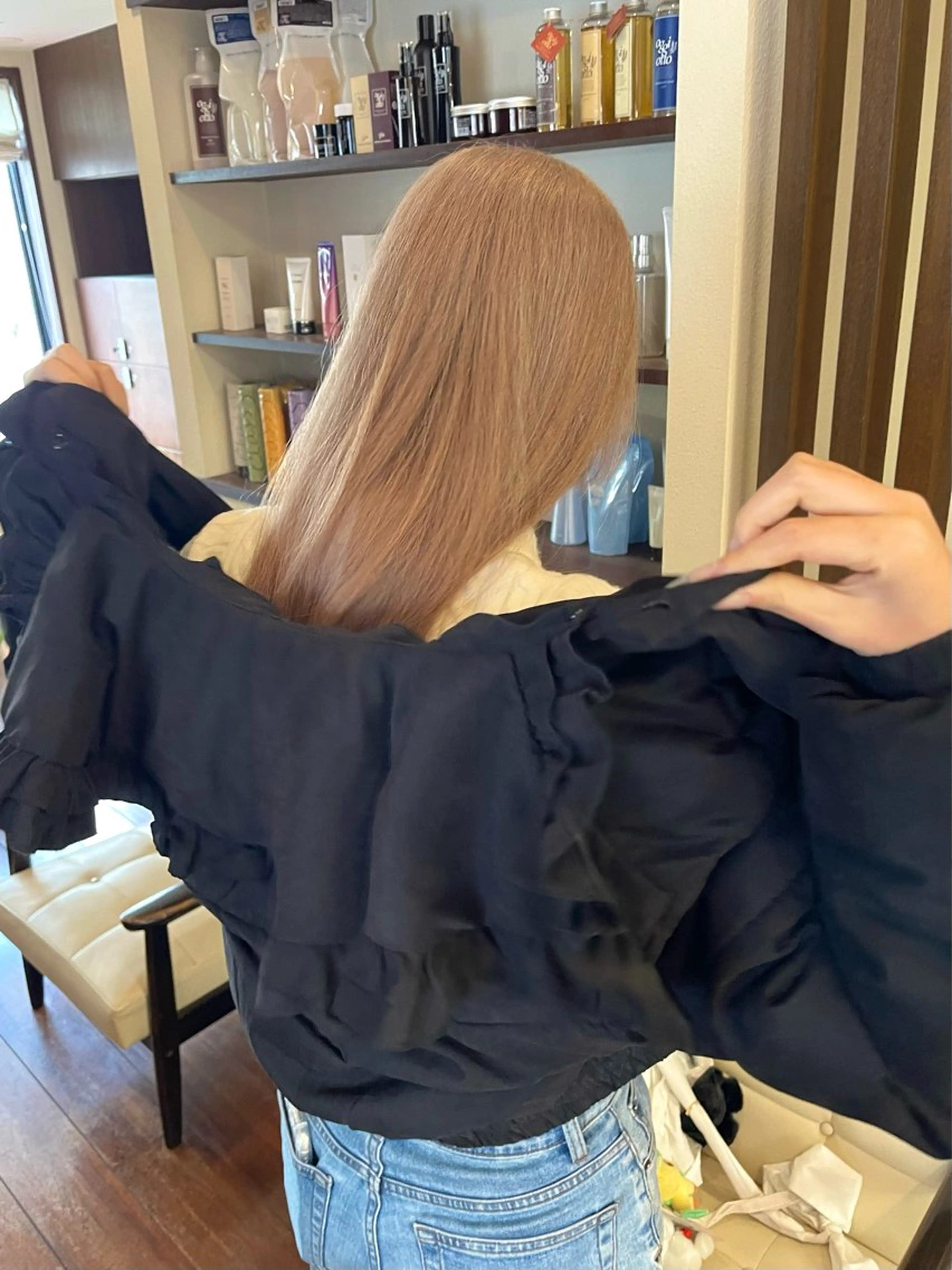 ロング カラー ブラウンカラー キャラメルブラウン カット ヘアカラー トリートメント 田室 和幸のヘアスタイル