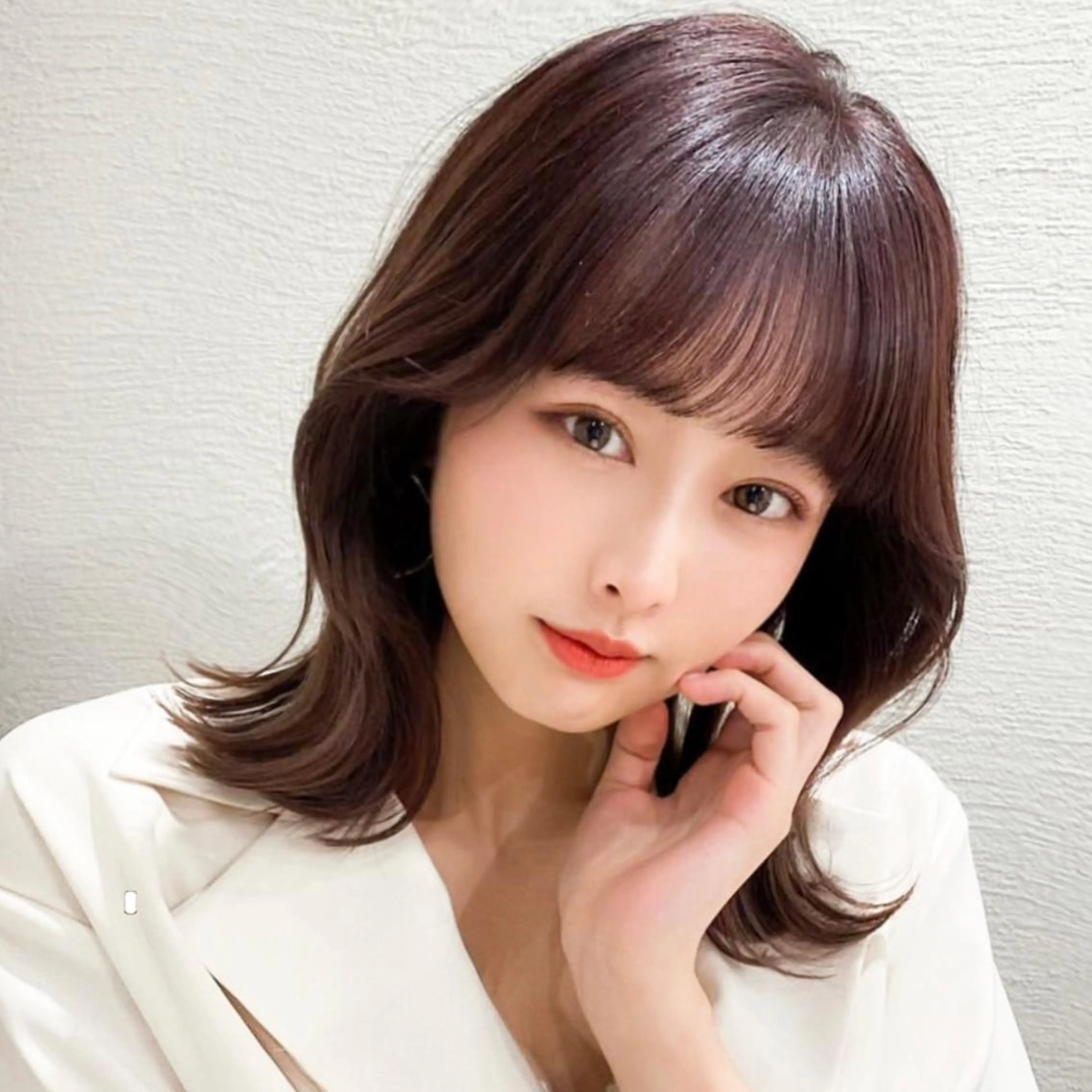 セミロング カラー パーマ 小顔カット モテ髪×トレンド💕 小顔レイヤー 金井のヘアスタイル