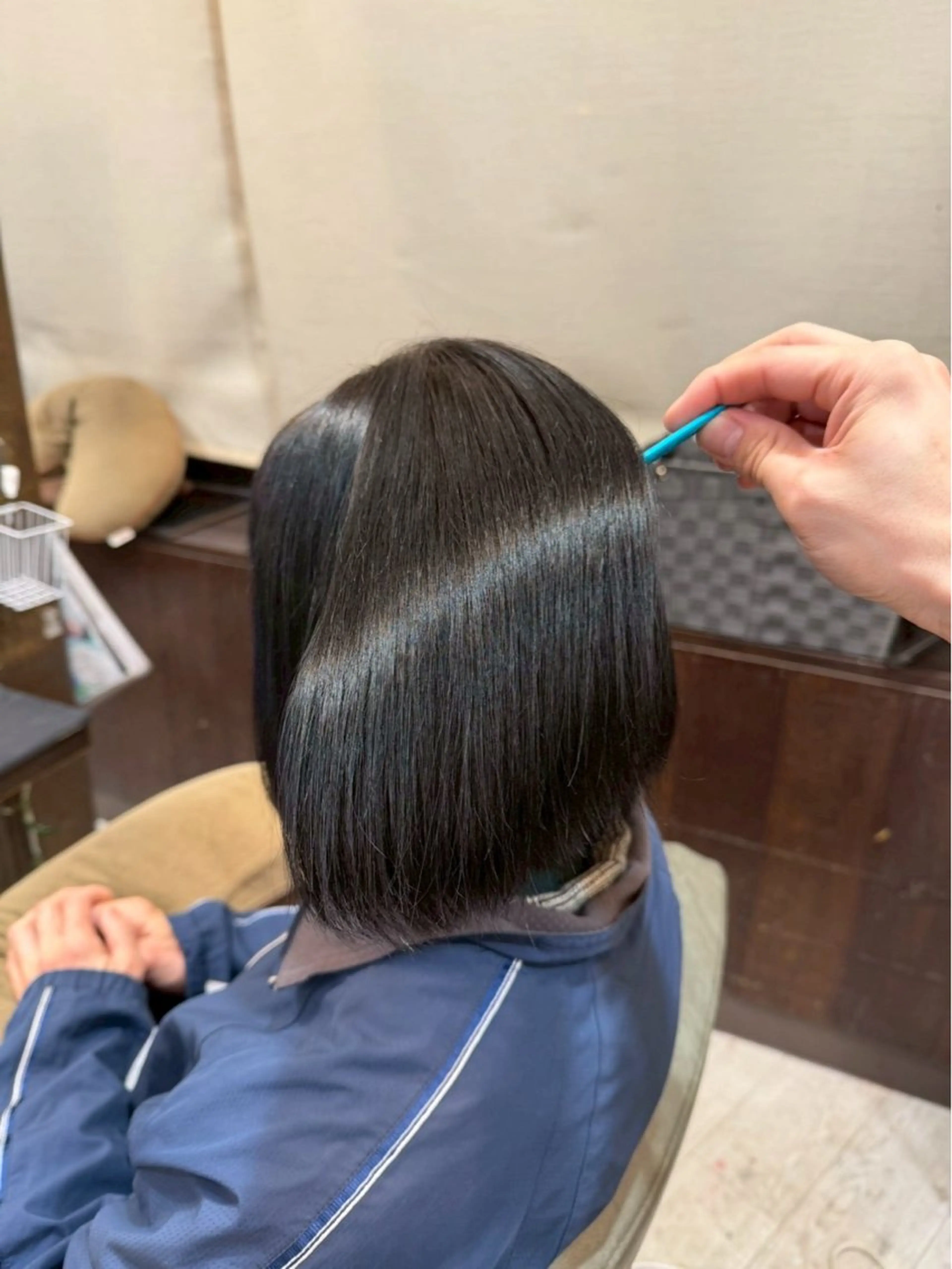 ミディアム ボブ 縮毛矯正 【モデル様募集中】 渡邊 マサキのヘアスタイル