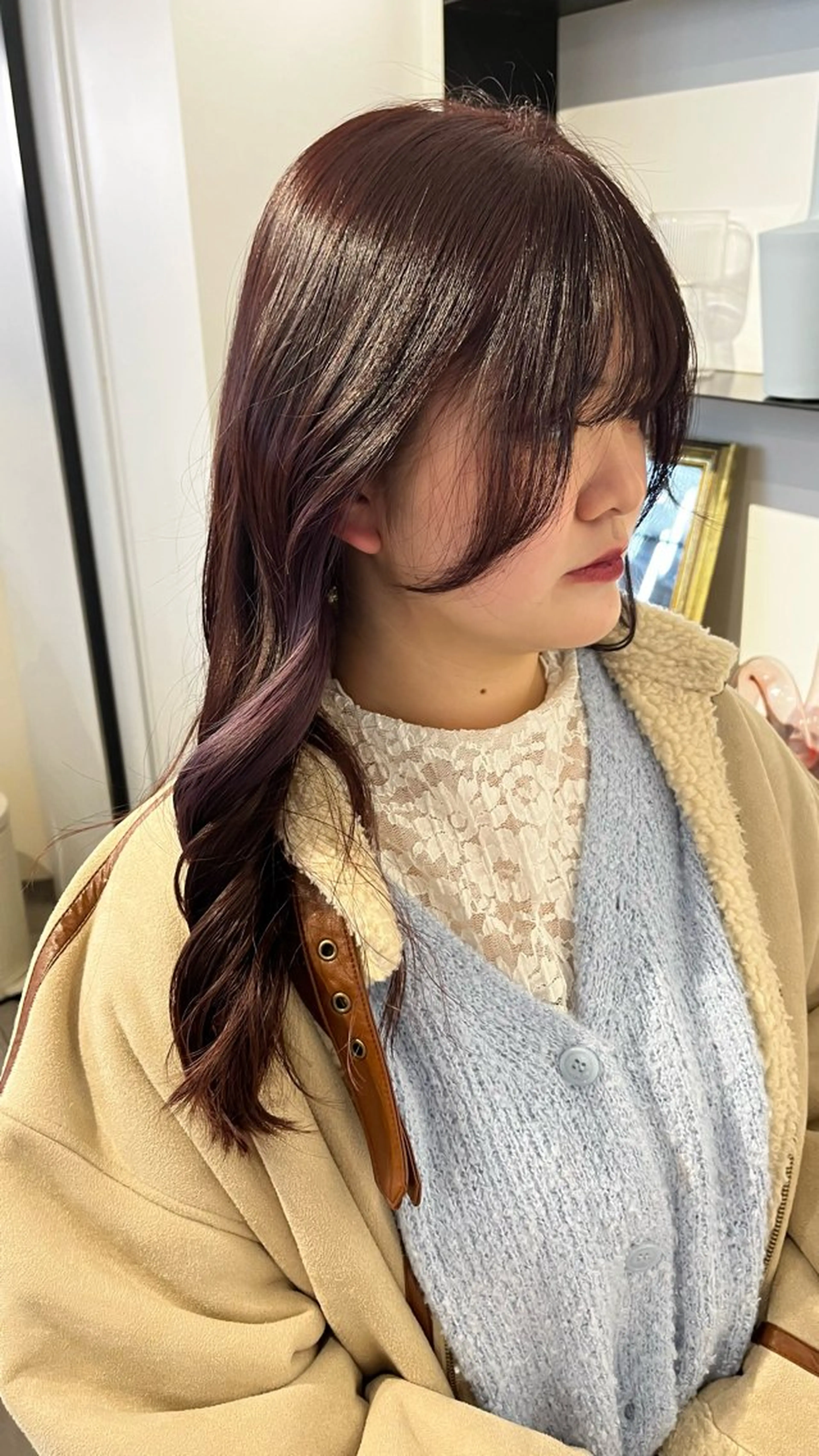 ロング カラー ヘアカラー メンズパーマ/ メッシュ📍ﾕﾘのヘアスタイル