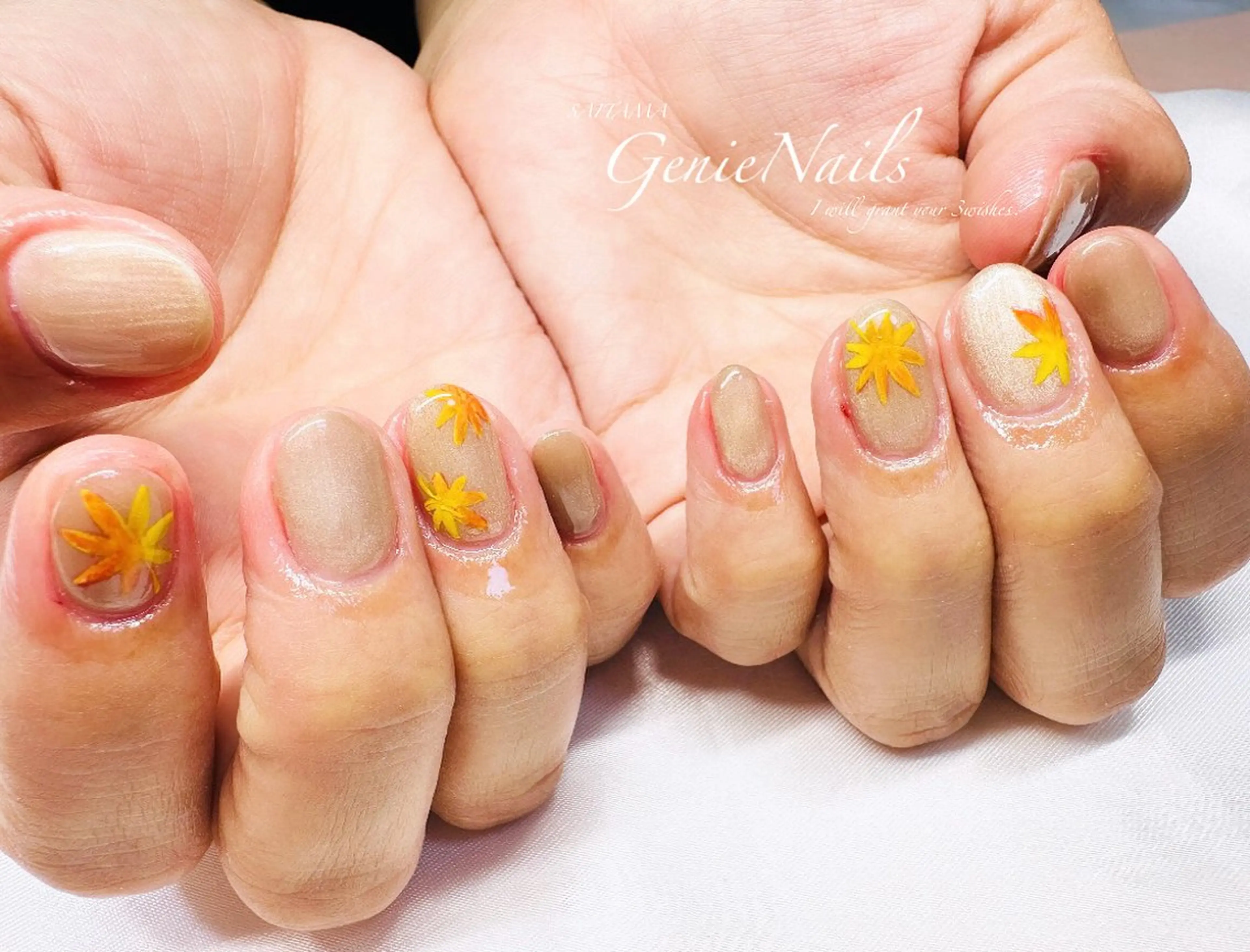 メンズ ネイル アートネイル 長さ出し 氷ネイル・うるうるネイル ロングネイル 持ち込み Genie Nailsのネイルデザイン