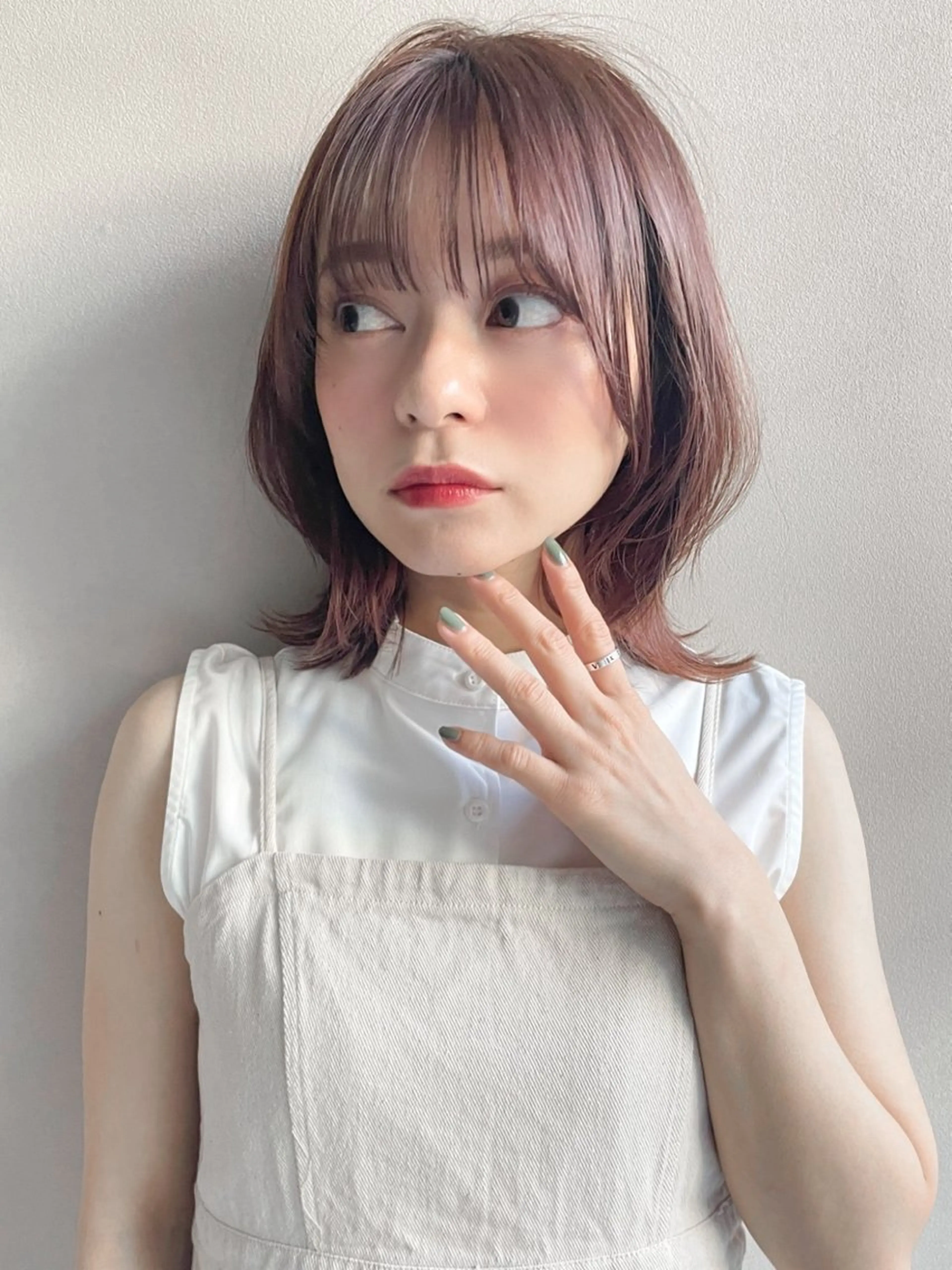 ミディアム カラー パーマ Agnos 青山/ saya🌼のヘアスタイル