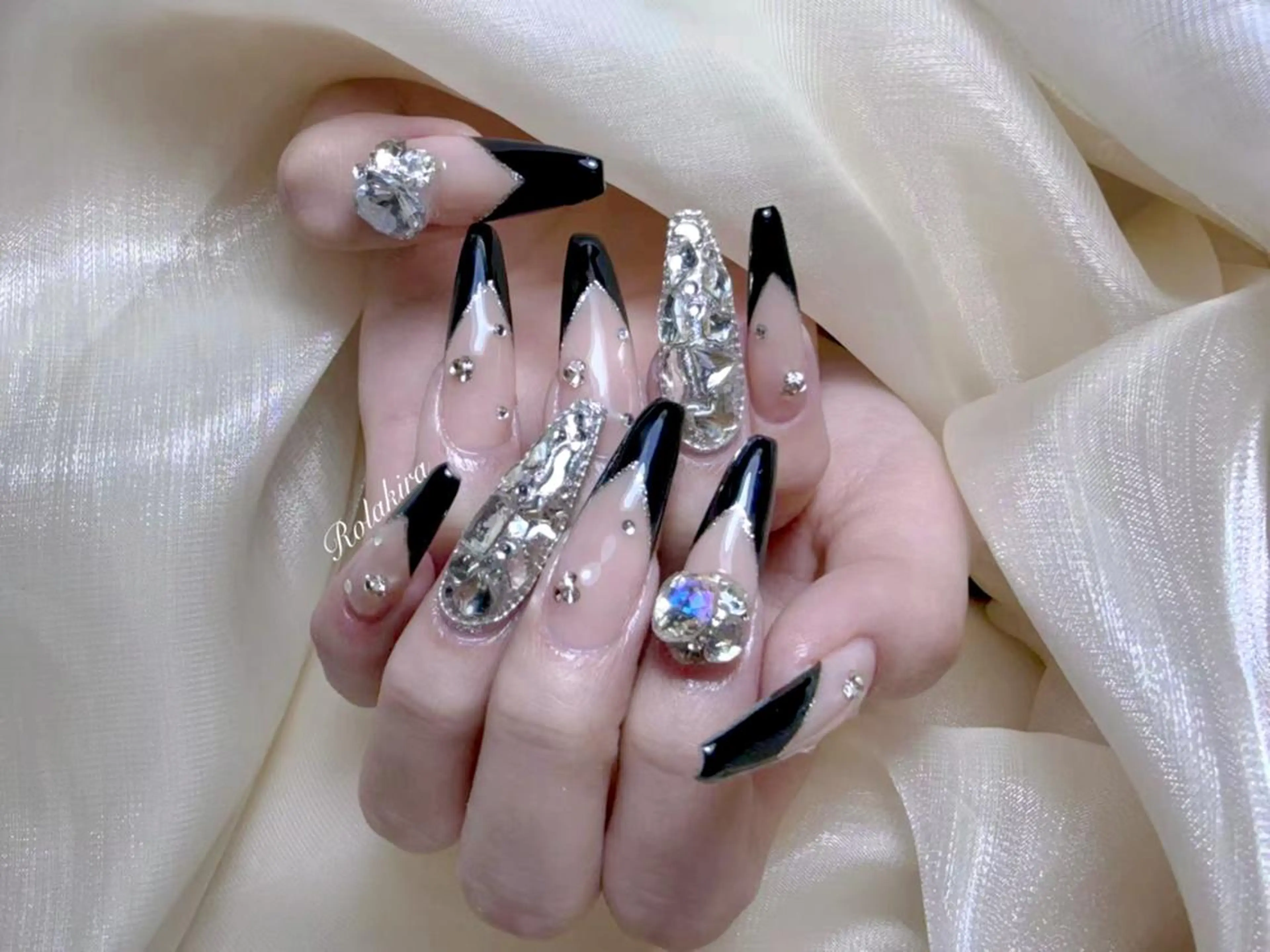 ネイル チークネイル 長さ出し フレンチネイル ジェルネイル 韓国ネイル ハンドネイル Rola kira ゆめのネイルデザイン