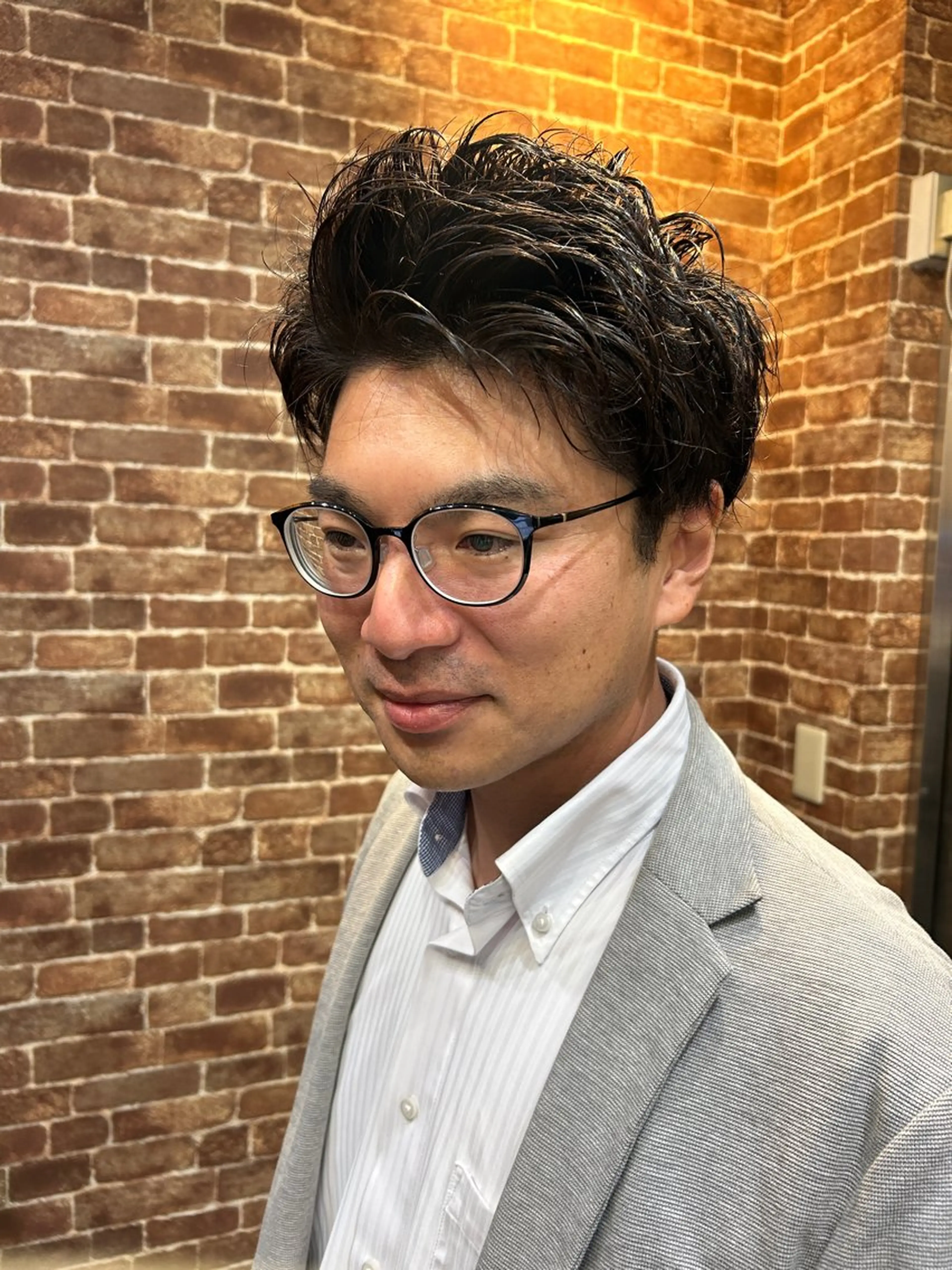 ショート パーマ メンズ カット パーマ 久木原 ゆりのヘアスタイル