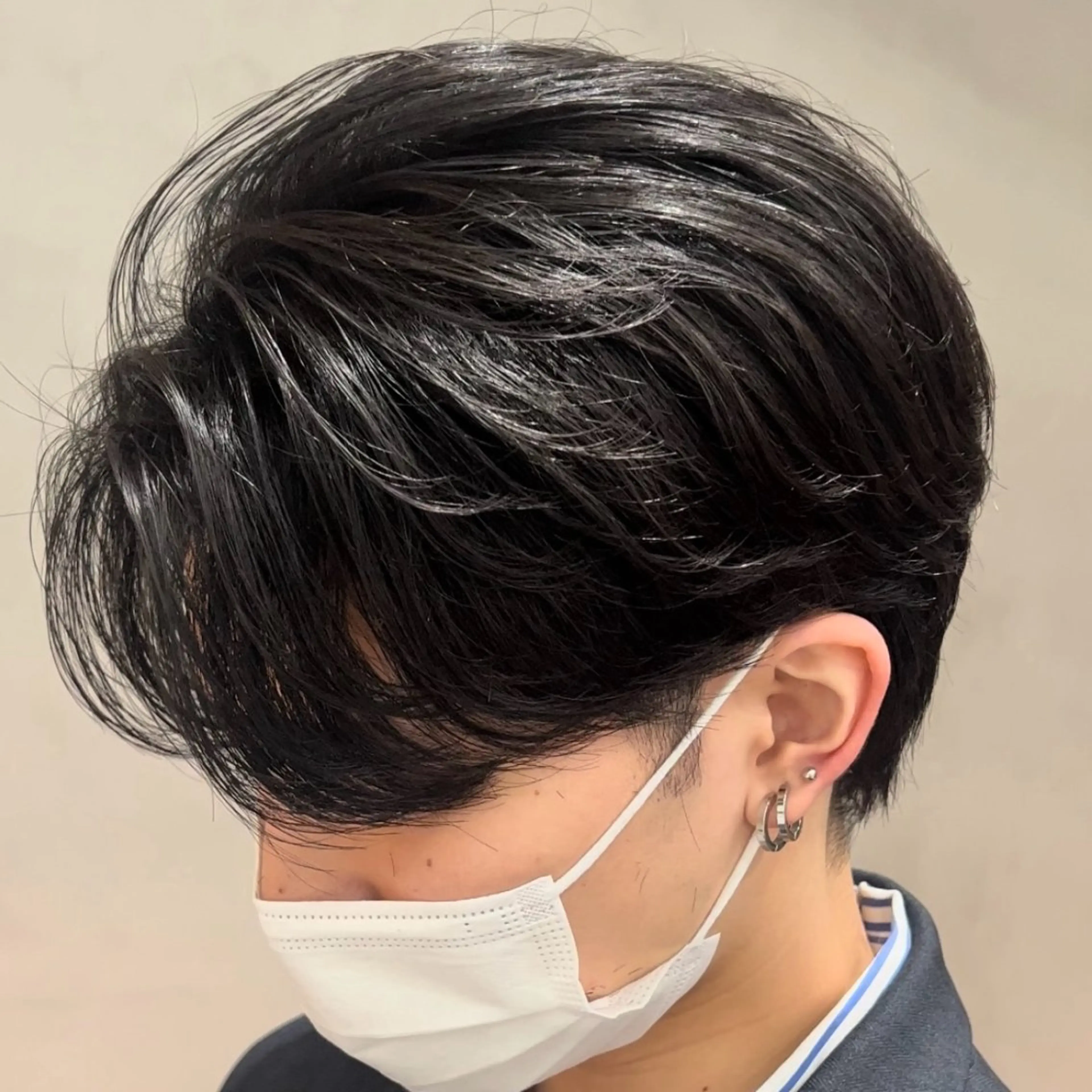 ミディアム パーマ ヘアアレンジ メンズ カット パーマ fifth 石川 凪のヘアスタイル