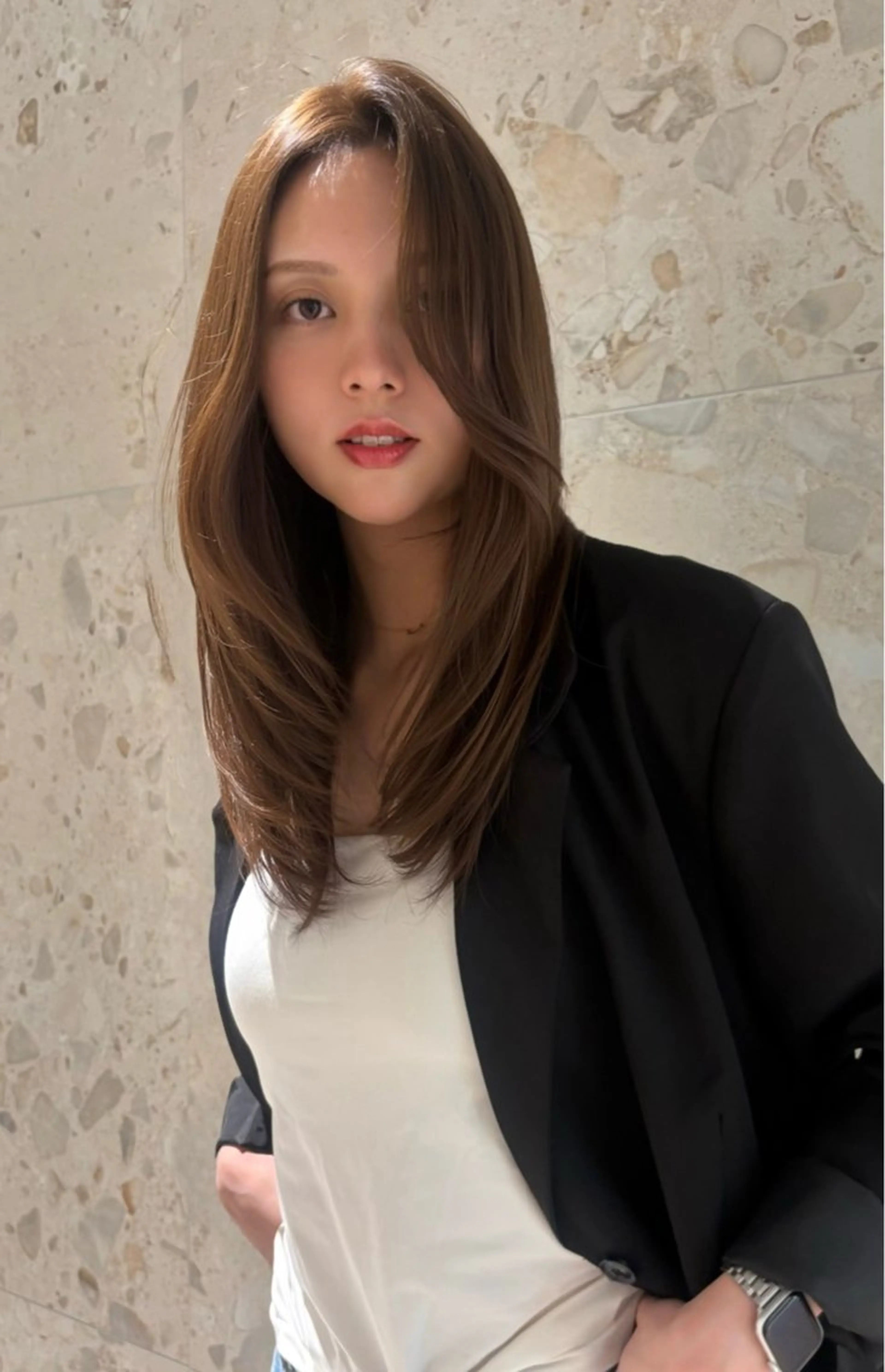セミロング カラー カット 透明感color / 韓国 /KANAのヘアスタイル
