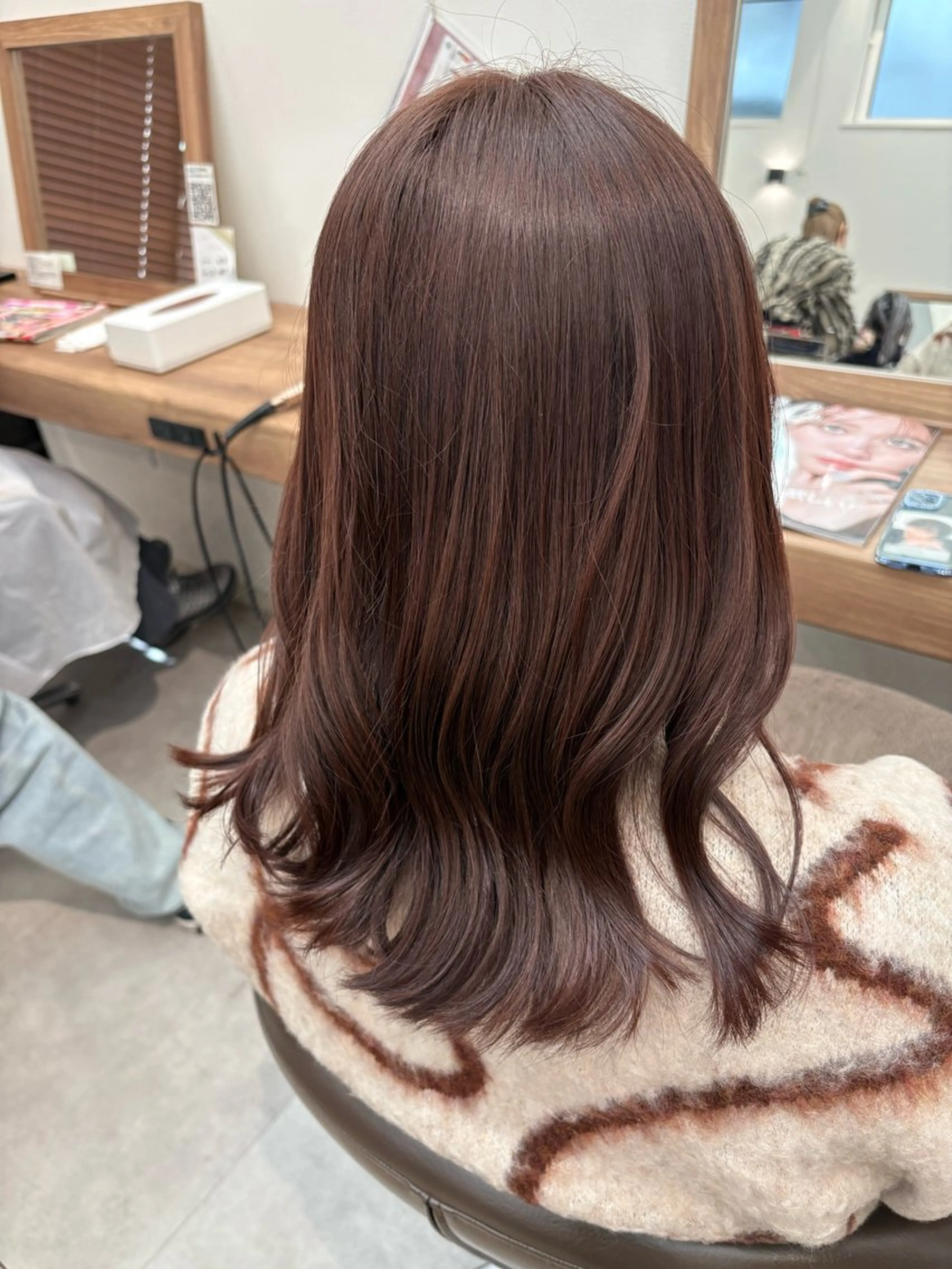 カラー ブラウンカラー ピンクカラー カット ヘアカラー トリートメント 渡邊 玲来のヘアスタイル