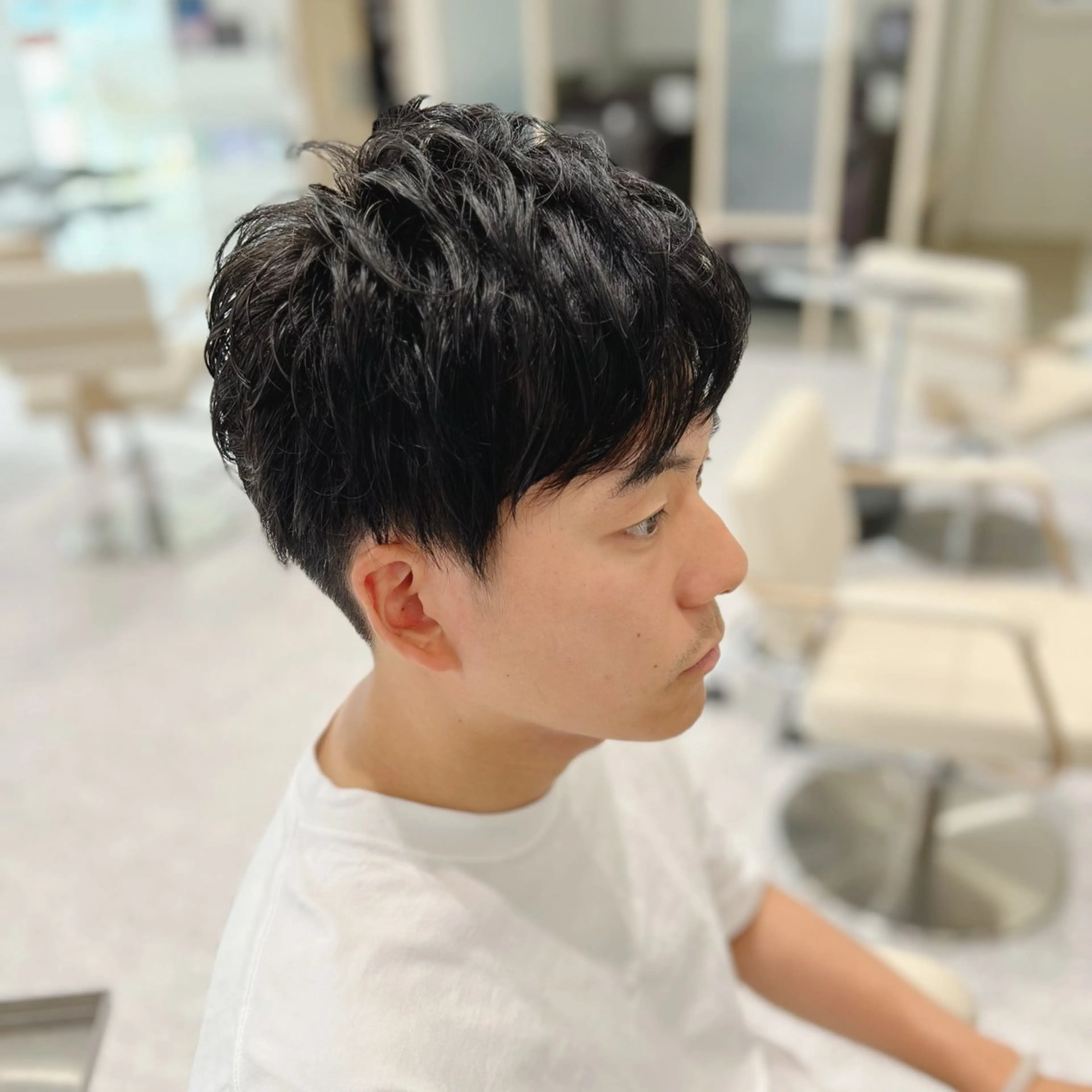 ショート パーマ メンズ メンズパーマ ニュアンスパーマ カット パーマ Ash宮前平/パーマ /縮毛矯正/鈴木和也のヘアスタイル