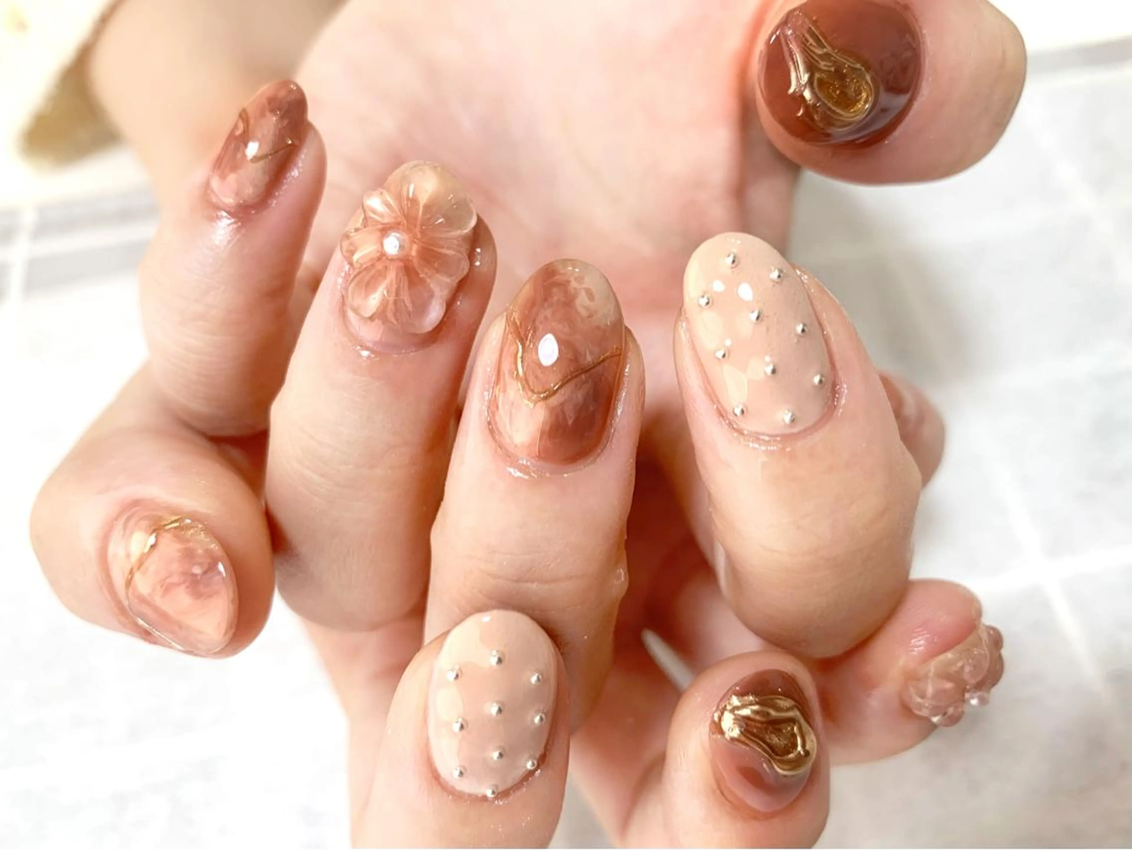 ネイル 大理石ネイル(マーブル) 冬ネイル NAIL CIRCLESのネイルデザイン