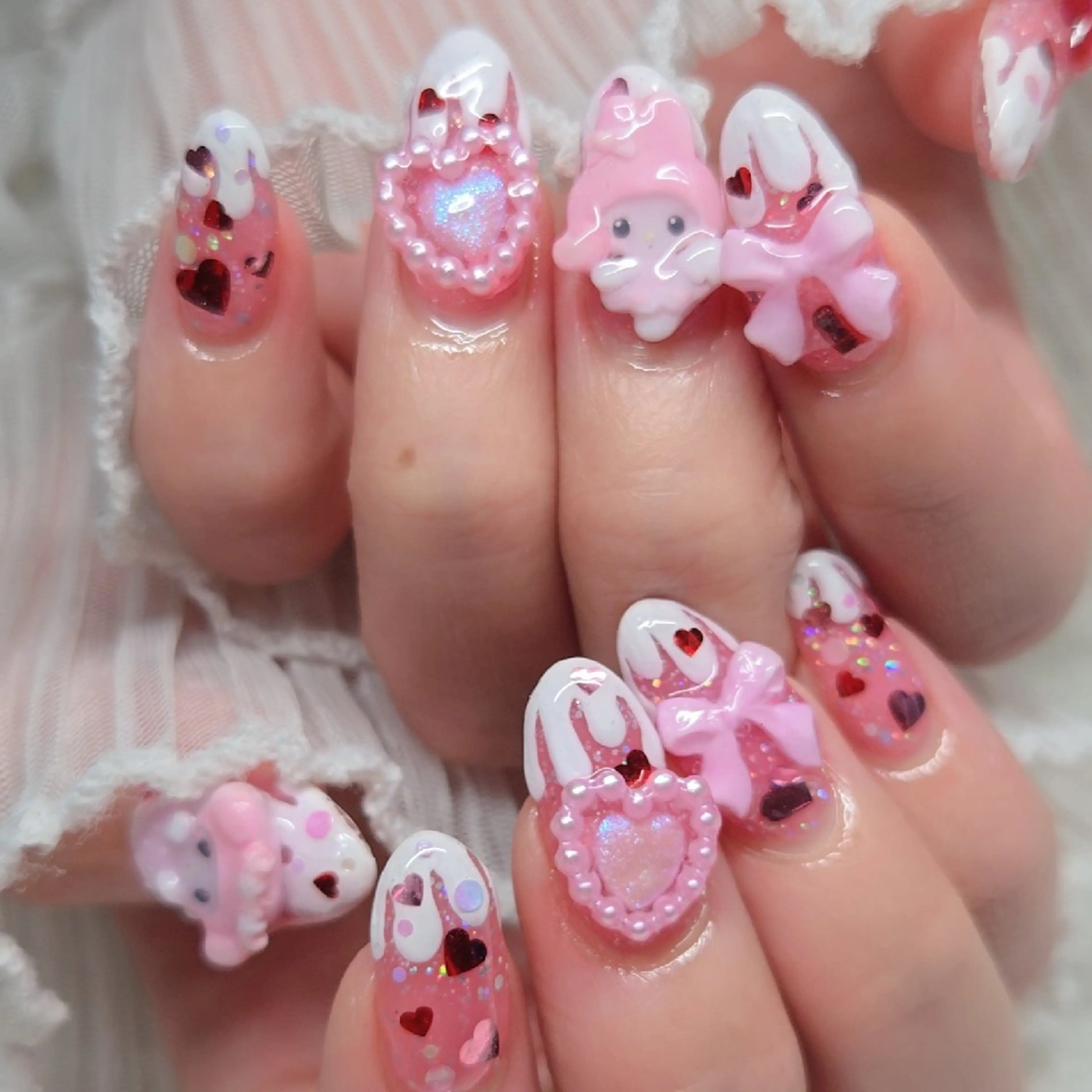 ネイル ピンク 春ネイル Runanail.☽ 鶴ヶ峰　naruのネイルデザイン