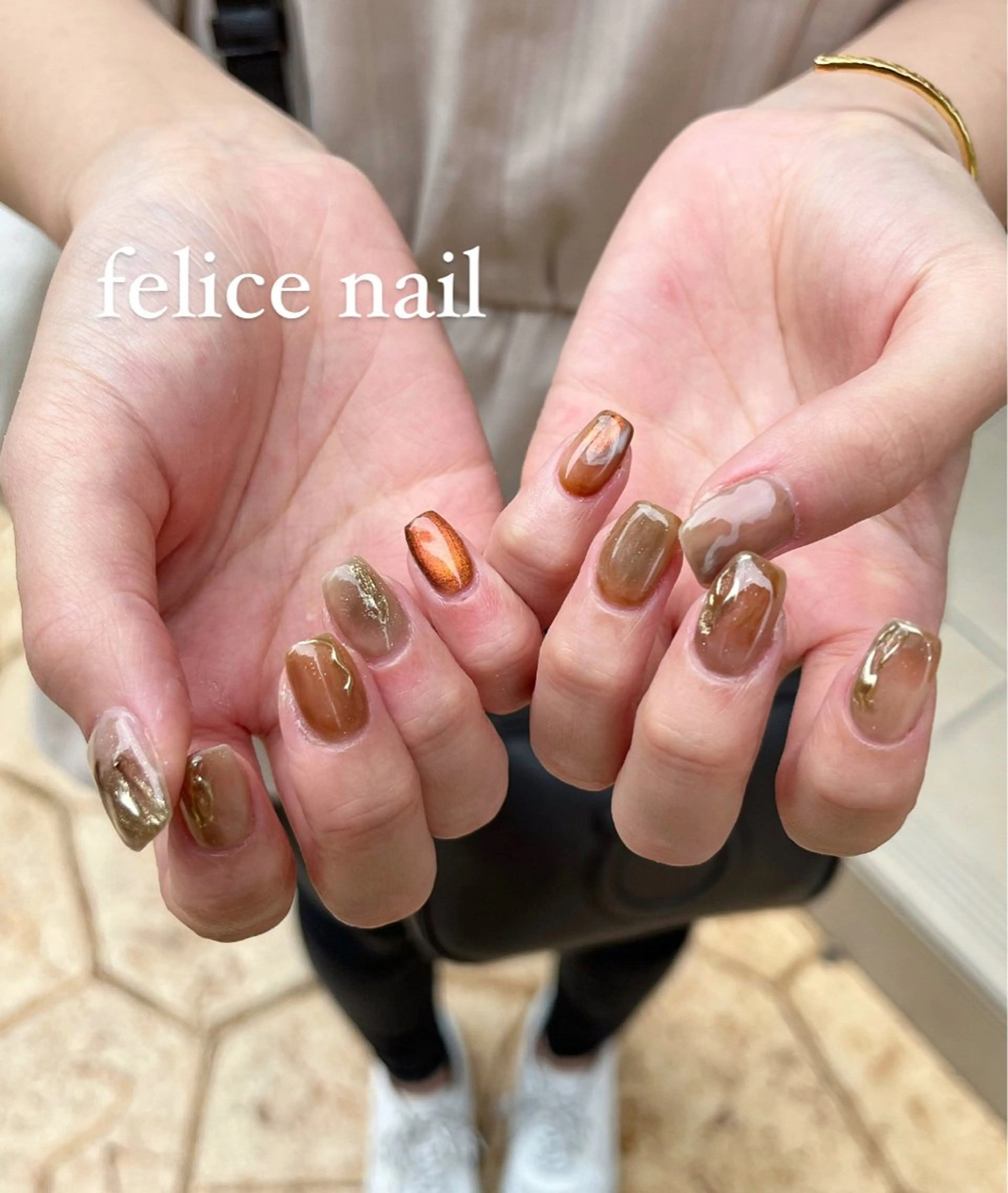 ネイル ジェルネイル マグネットネイル ニュアンスネイル felice nailのネイルデザイン