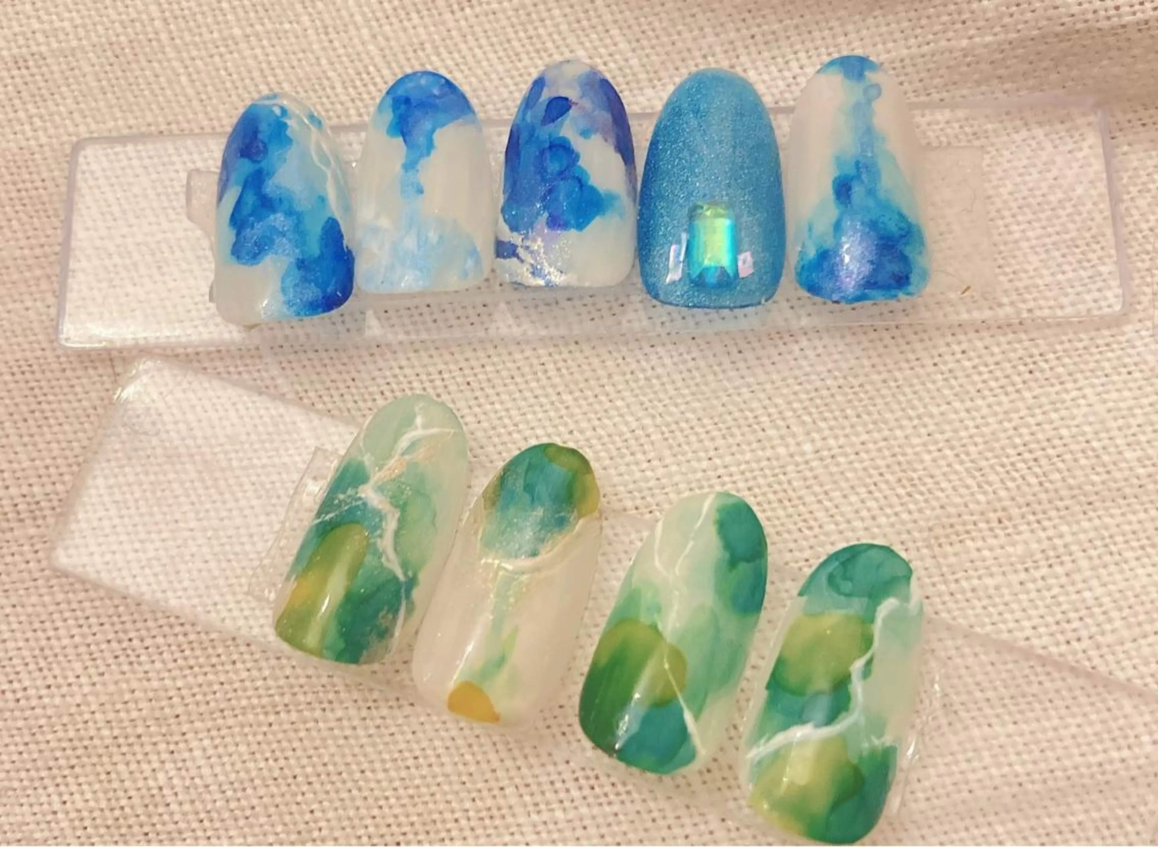 ネイル グリーン ハンドネイル Hare nailのネイルデザイン