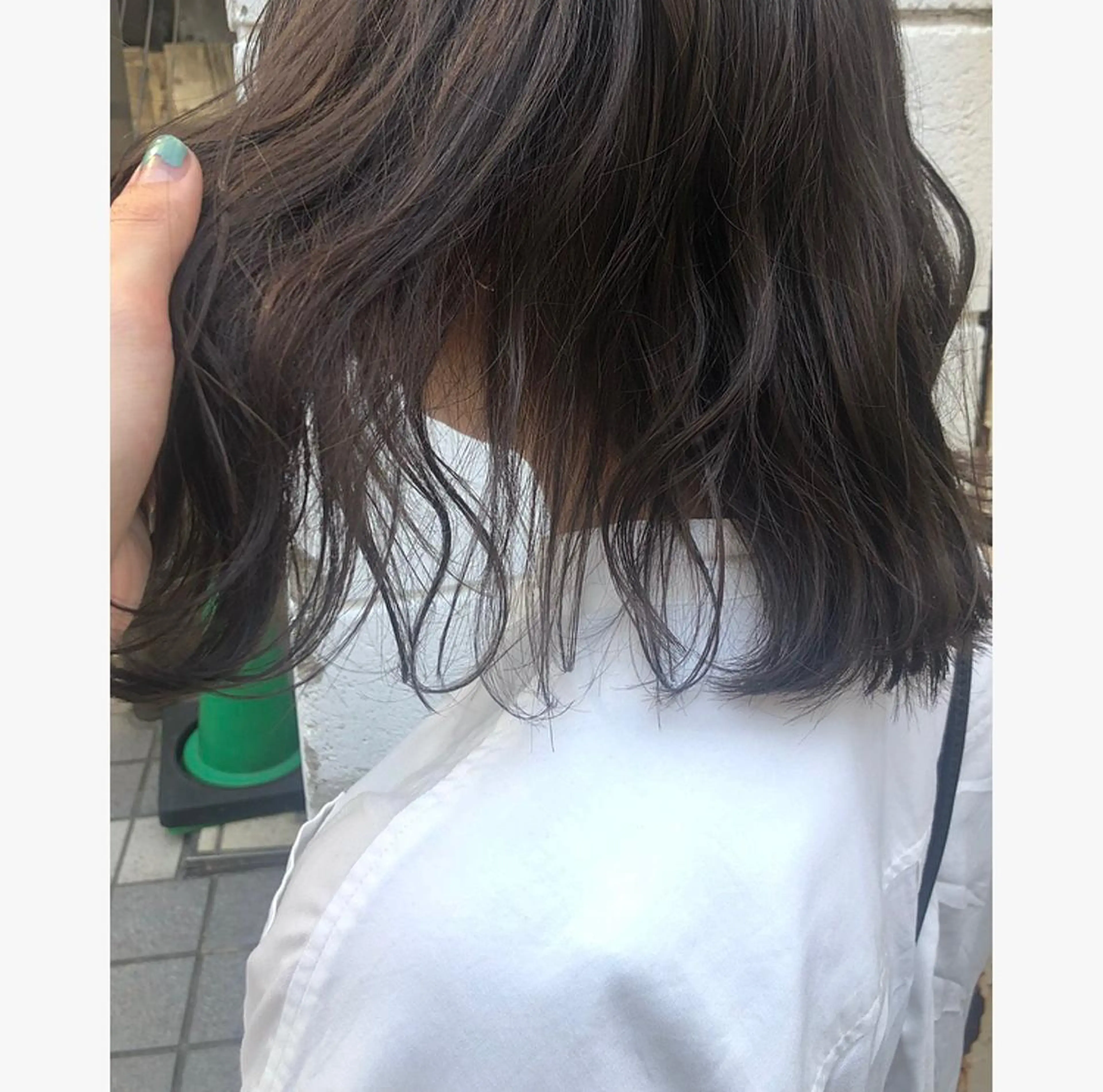 ミディアム カラー ブリーチ グレージュ ラベンダーカラー ボブ/ミディアム RIONAのヘアスタイル