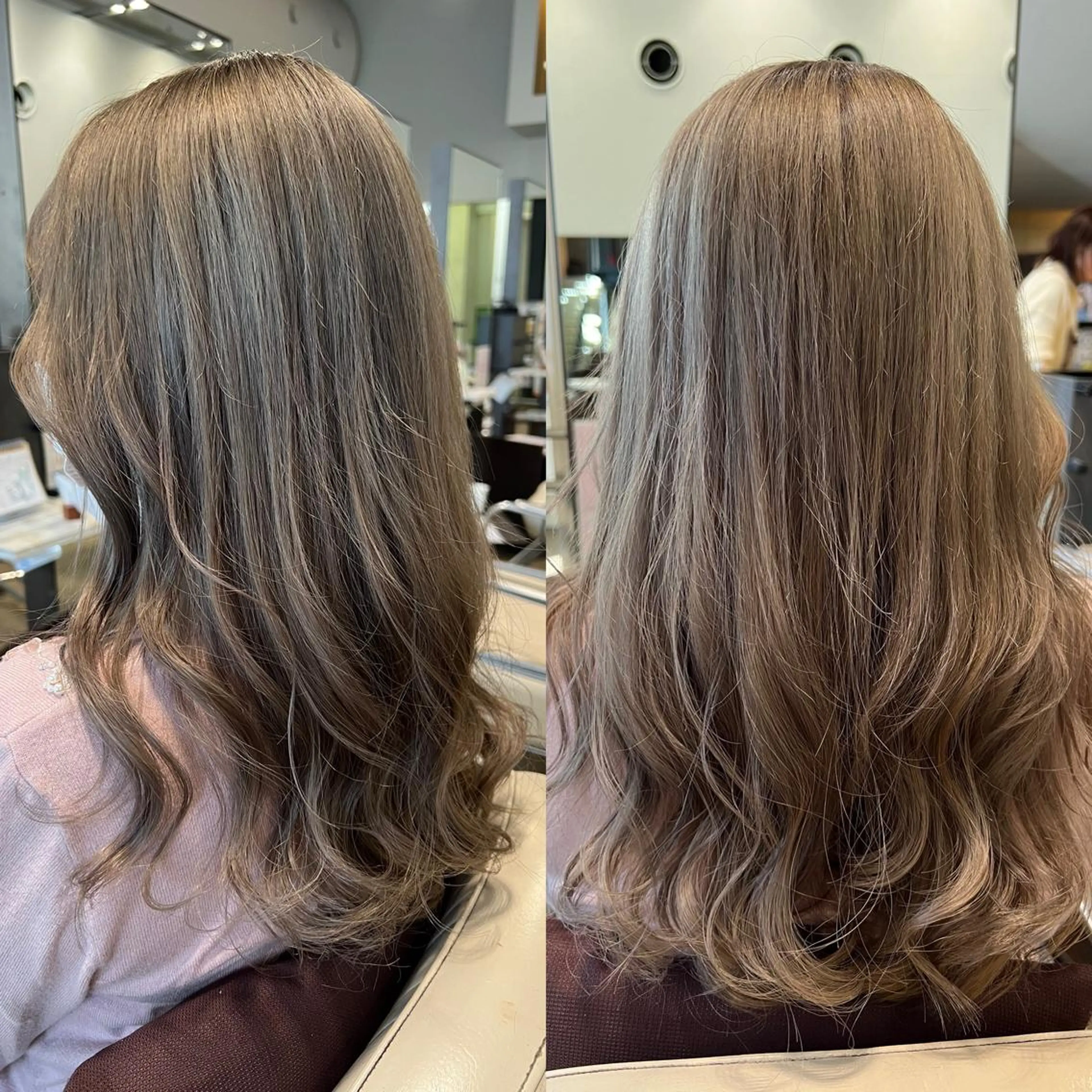 ロング カラー ベージュカラー ブリーチ ミルクティーベージュ brace今里店店長 加井直樹のヘアスタイル