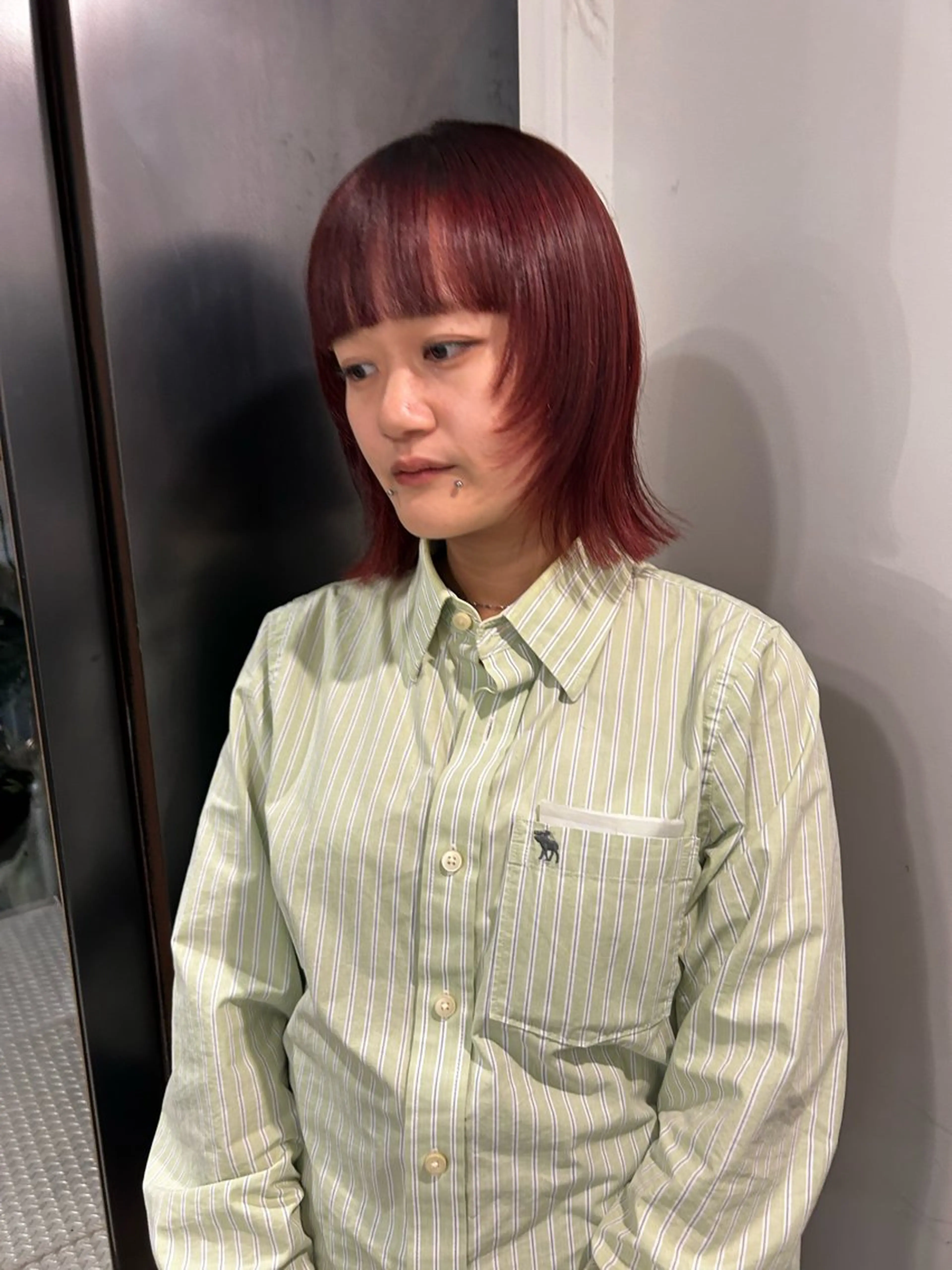 ミディアム カラー ブリーチ ヘアカラー トリートメント シシドアスカ /中目黒/パーマのヘアスタイル