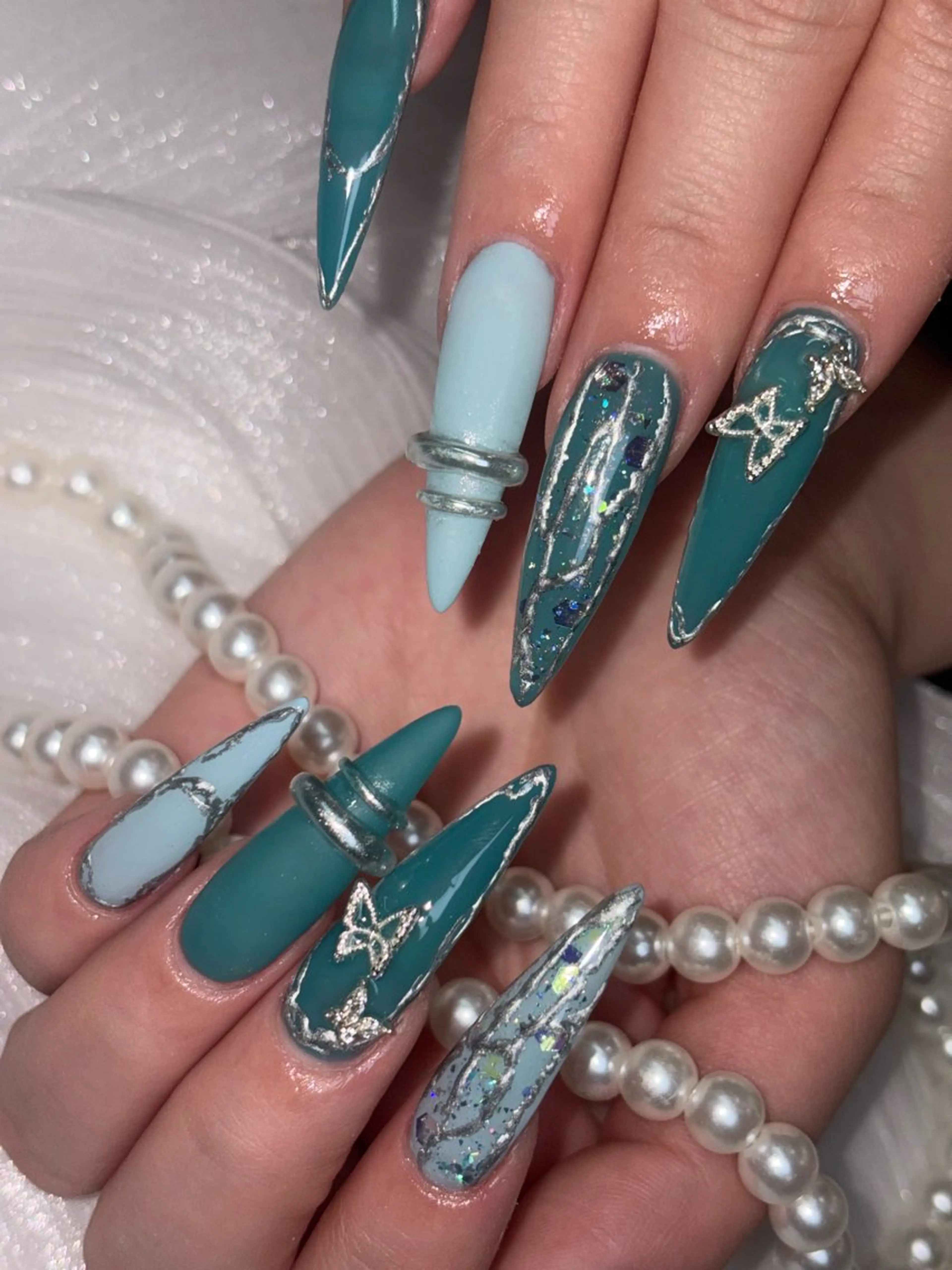 ネイル クリアネイル ロングネイル ニュアンスネイル スカルプネイル icy nail れいあのネイルデザイン