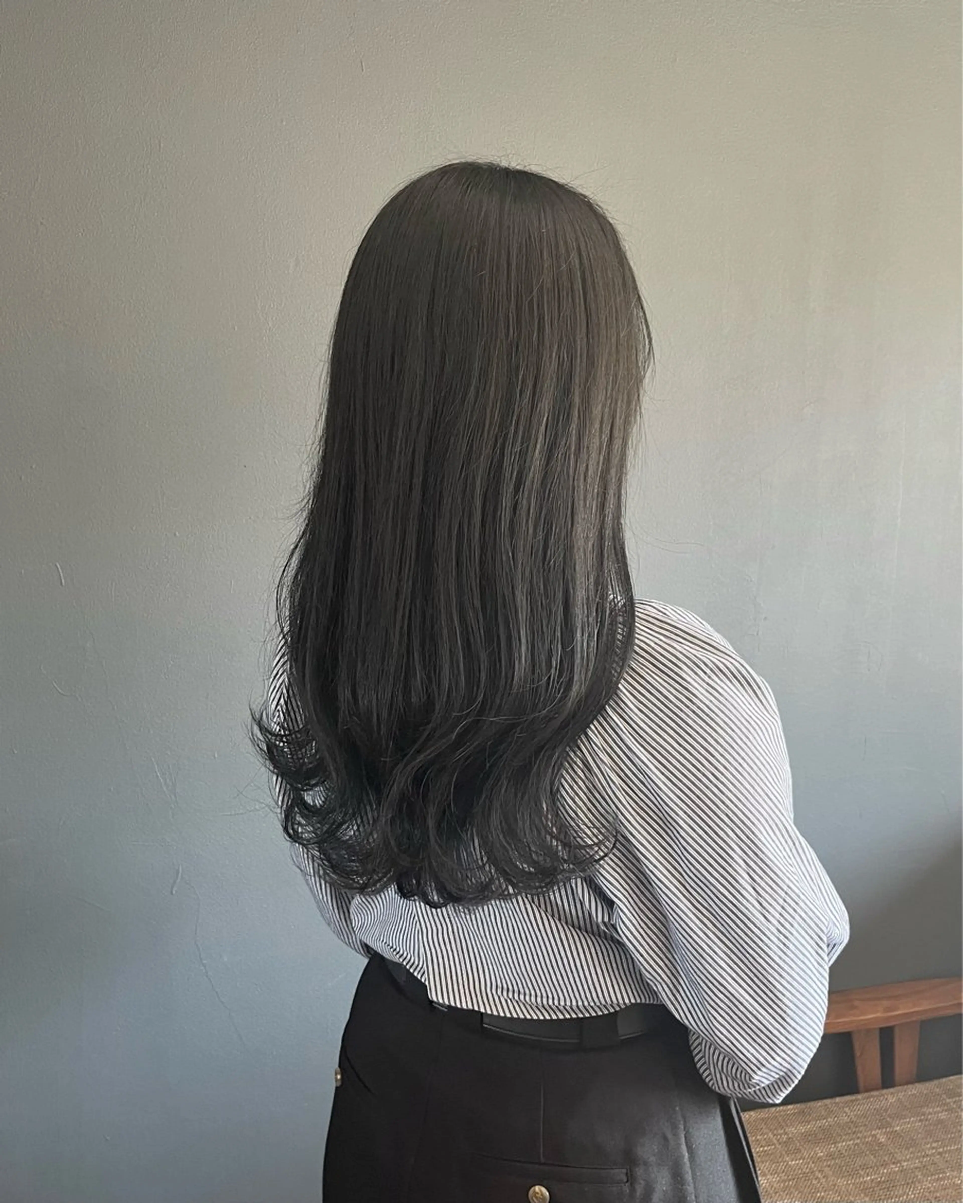 ロング カラー カット ヘアカラー 暗髪とオリーブ🌿 渡辺拓人のヘアスタイル