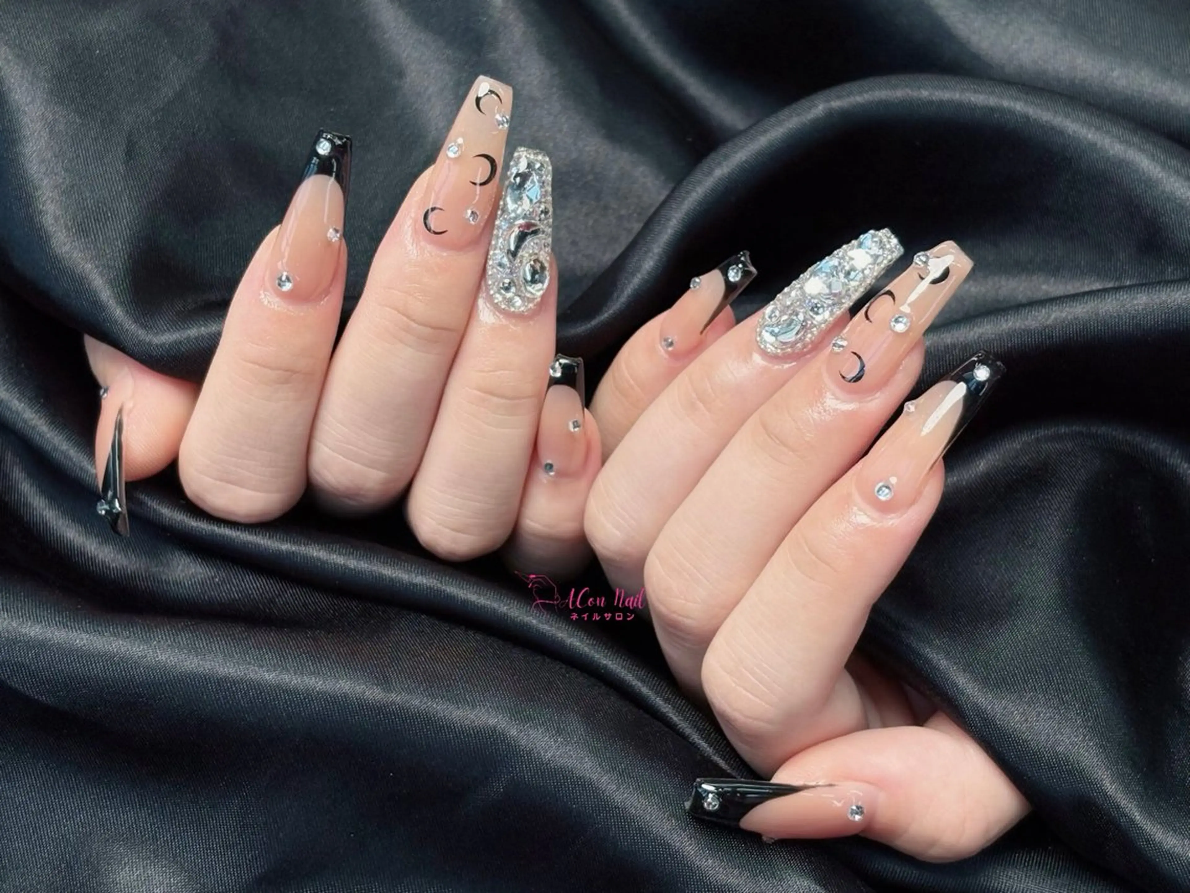 ネイル 桜ネイル 長さ出し フラワーネイル フレンチネイル ジェルネイル ハンドネイル ACon NailSalonのネイルデザイン