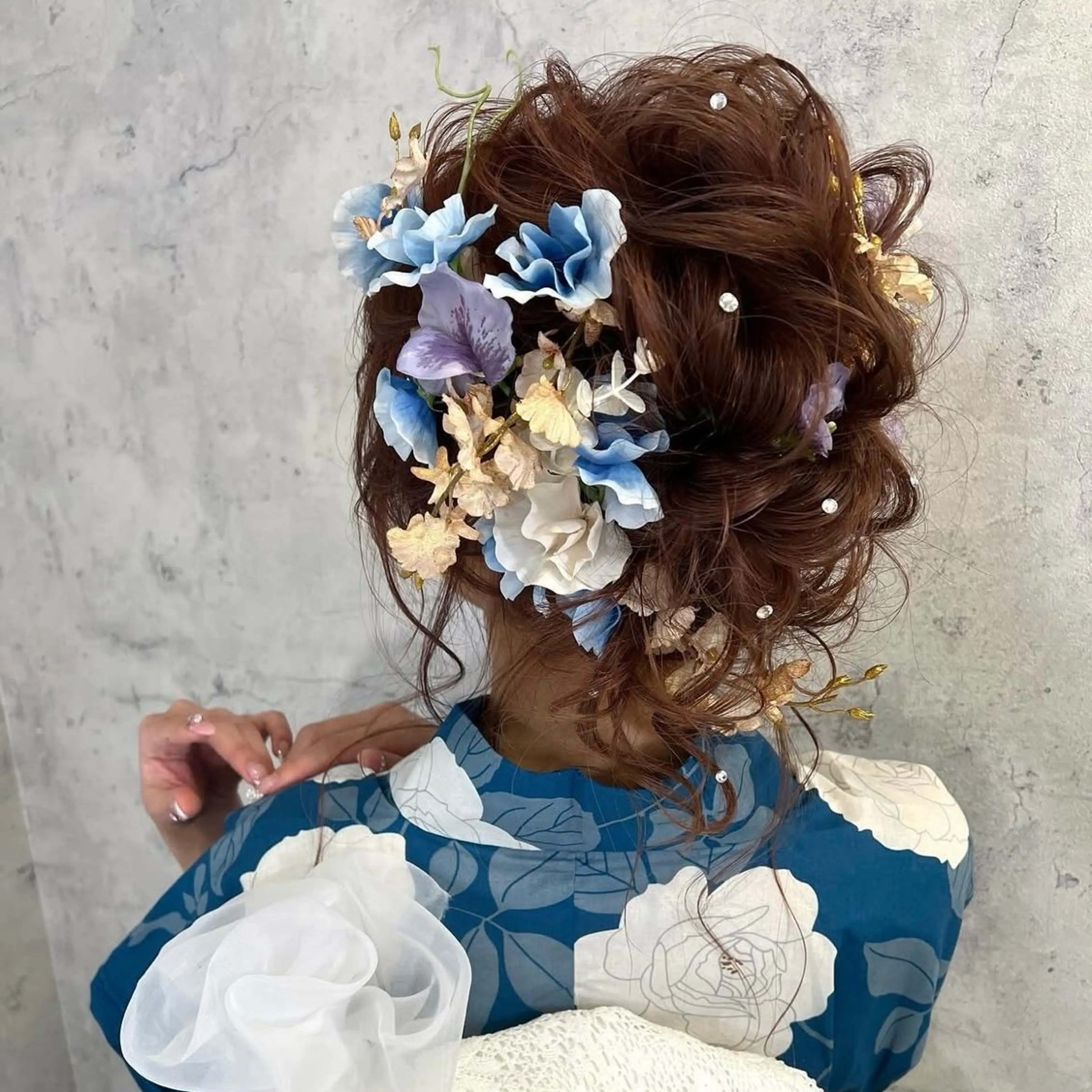 セミロング 浴衣 ヘアセット 【カメレオン】 しょうた  みくꨄのヘアスタイル