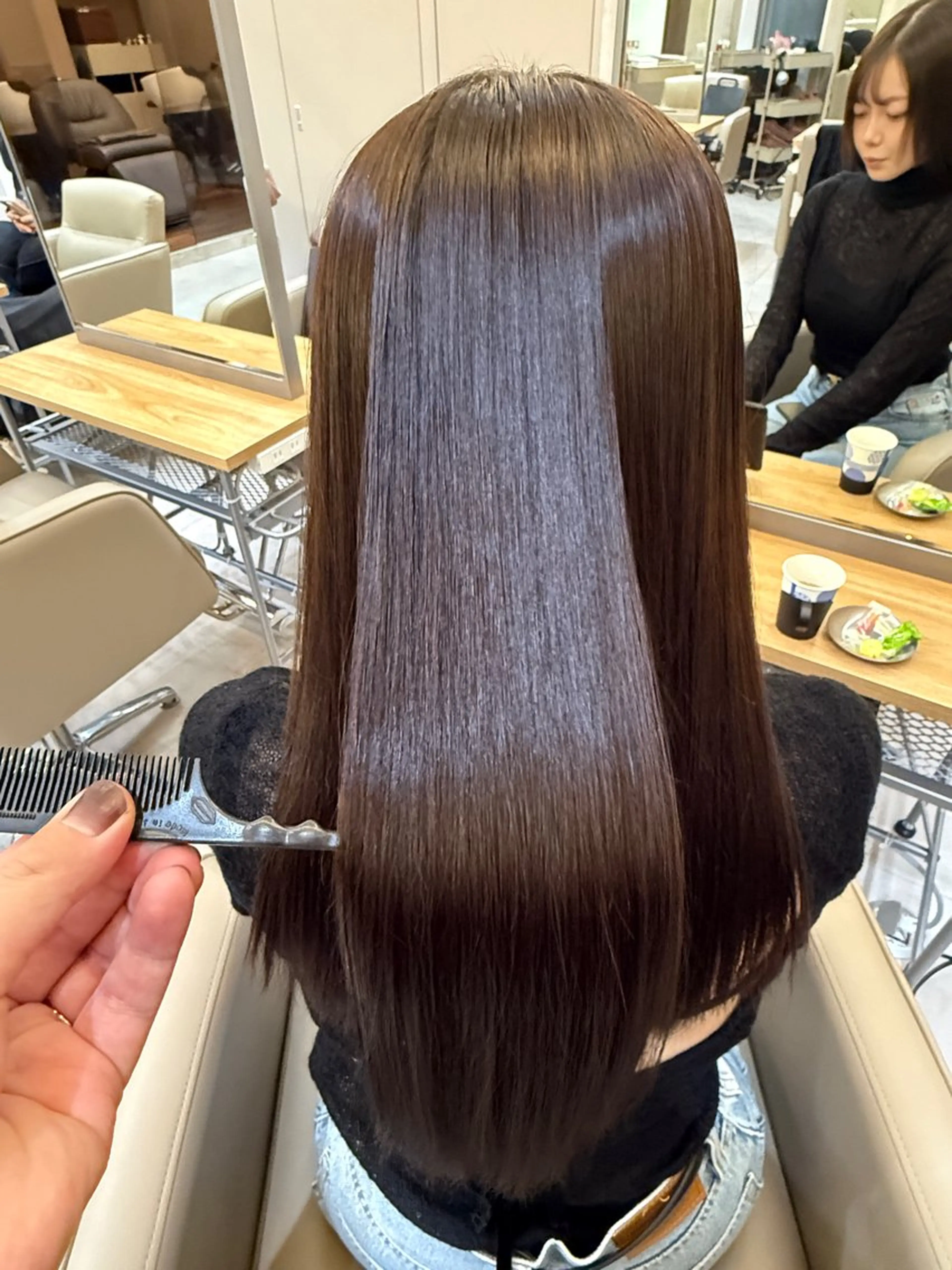 セミロング 縮毛矯正 トリートメント ✨赤味消しカラー✨ 韓国ヘア/古川恭平のヘアスタイル