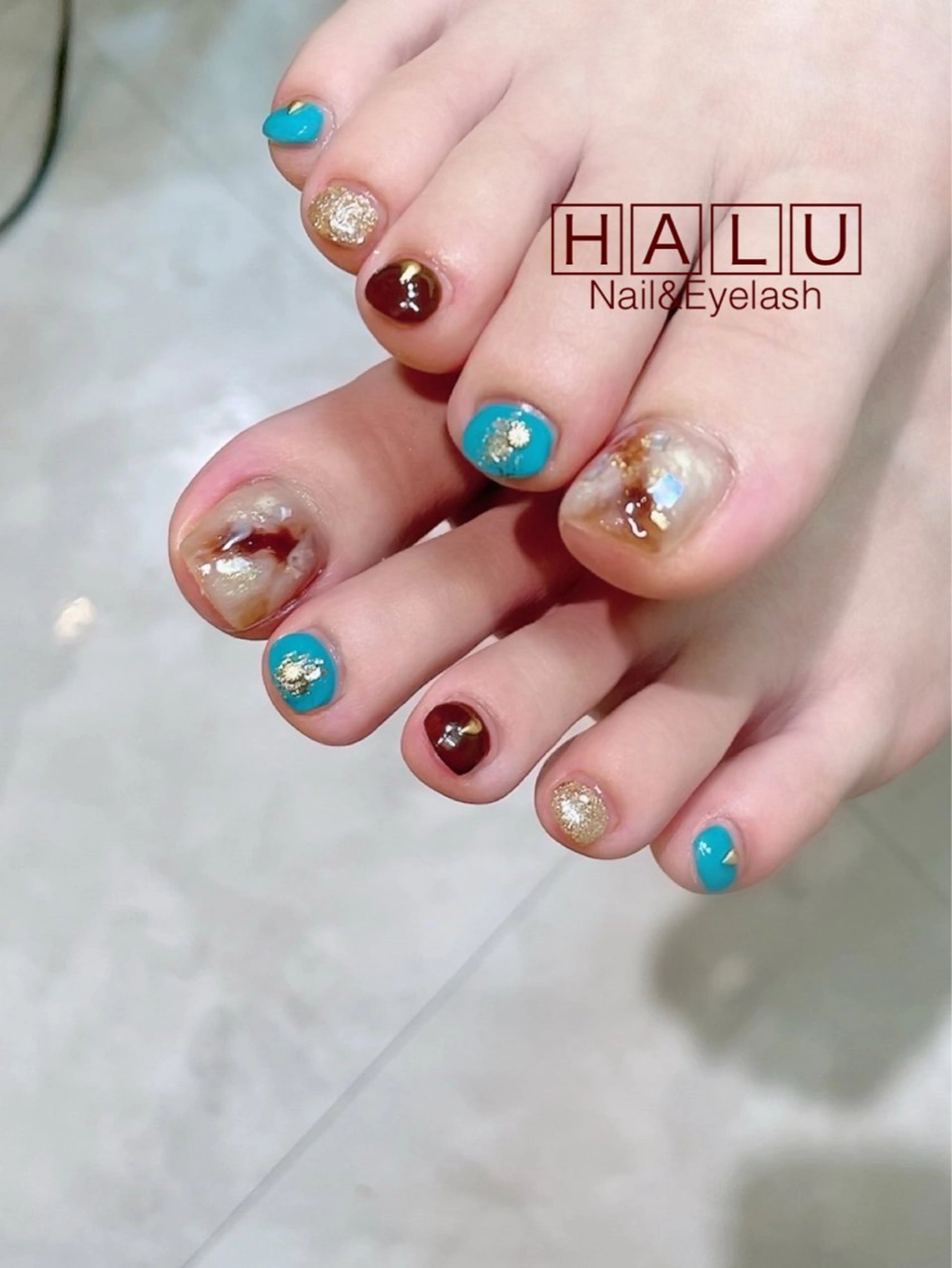ネイル ブルー 夏ネイル HALU ハルのネイルデザイン