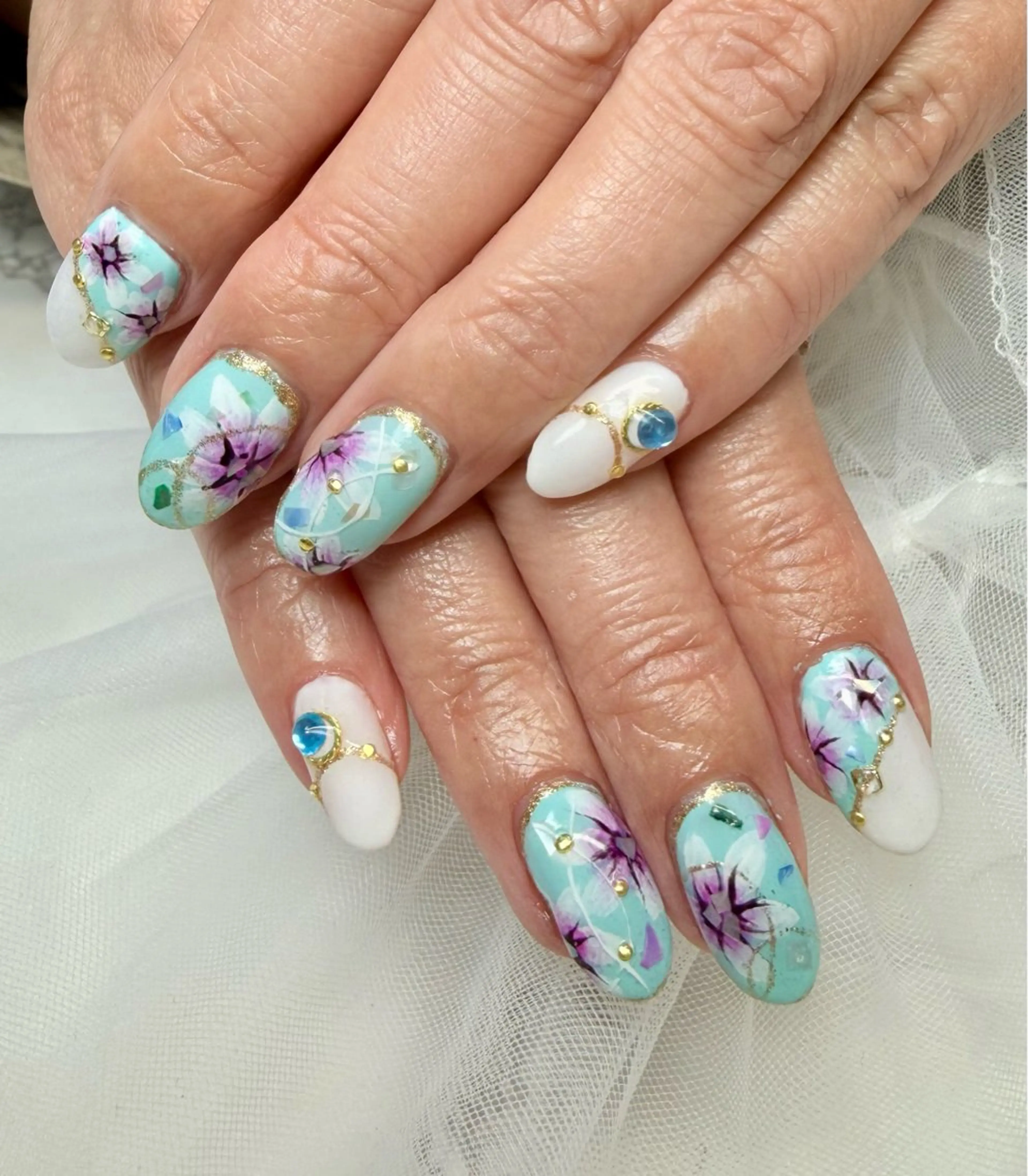 ネイル アートネイル チークネイル フラッシュネイル フラッシュマグ フレンチネイル Mai’s nailのネイルデザイン