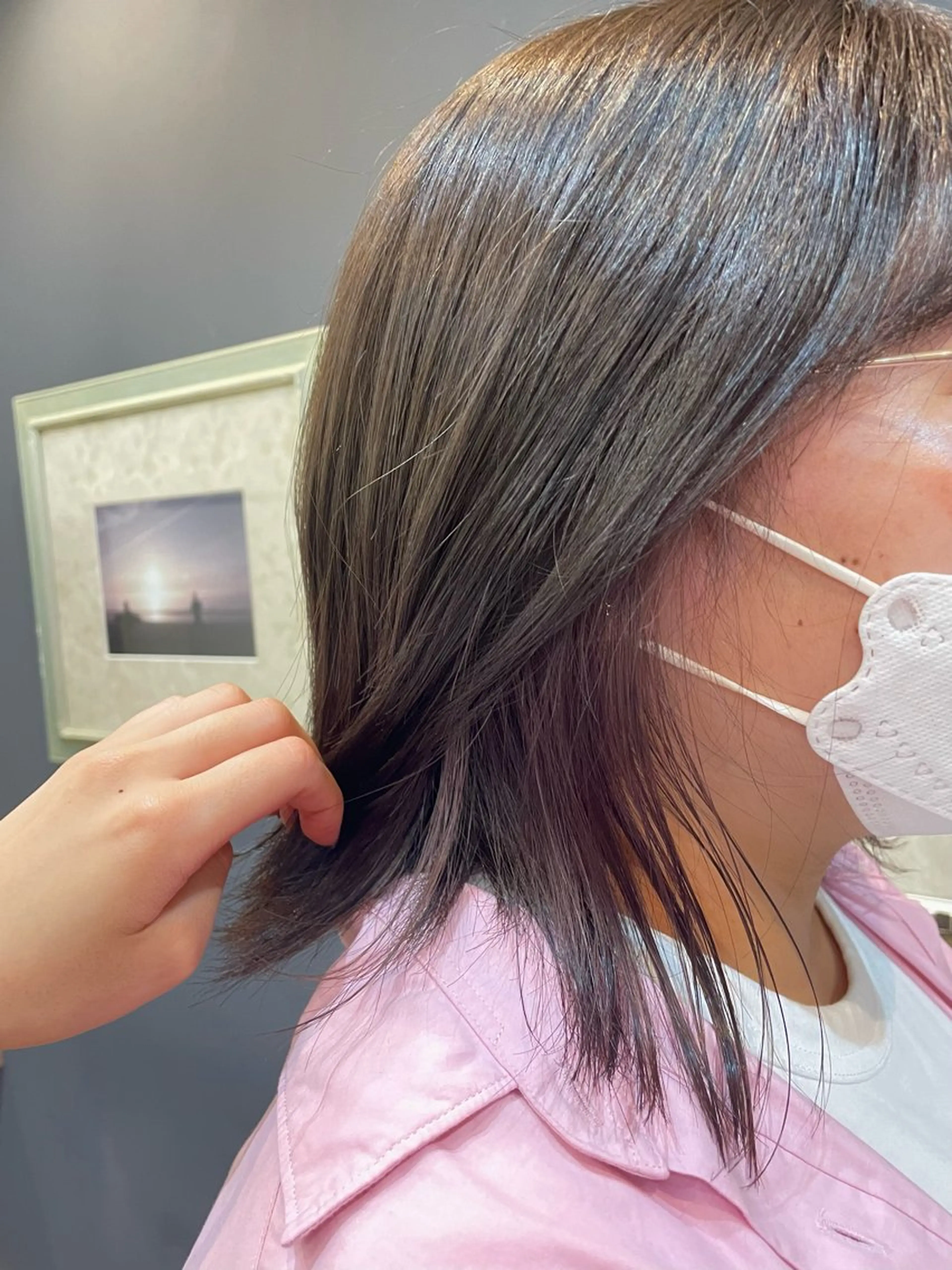 ミディアム 鎌取/透明感カラー /ボブ/顔まわりのヘアスタイル