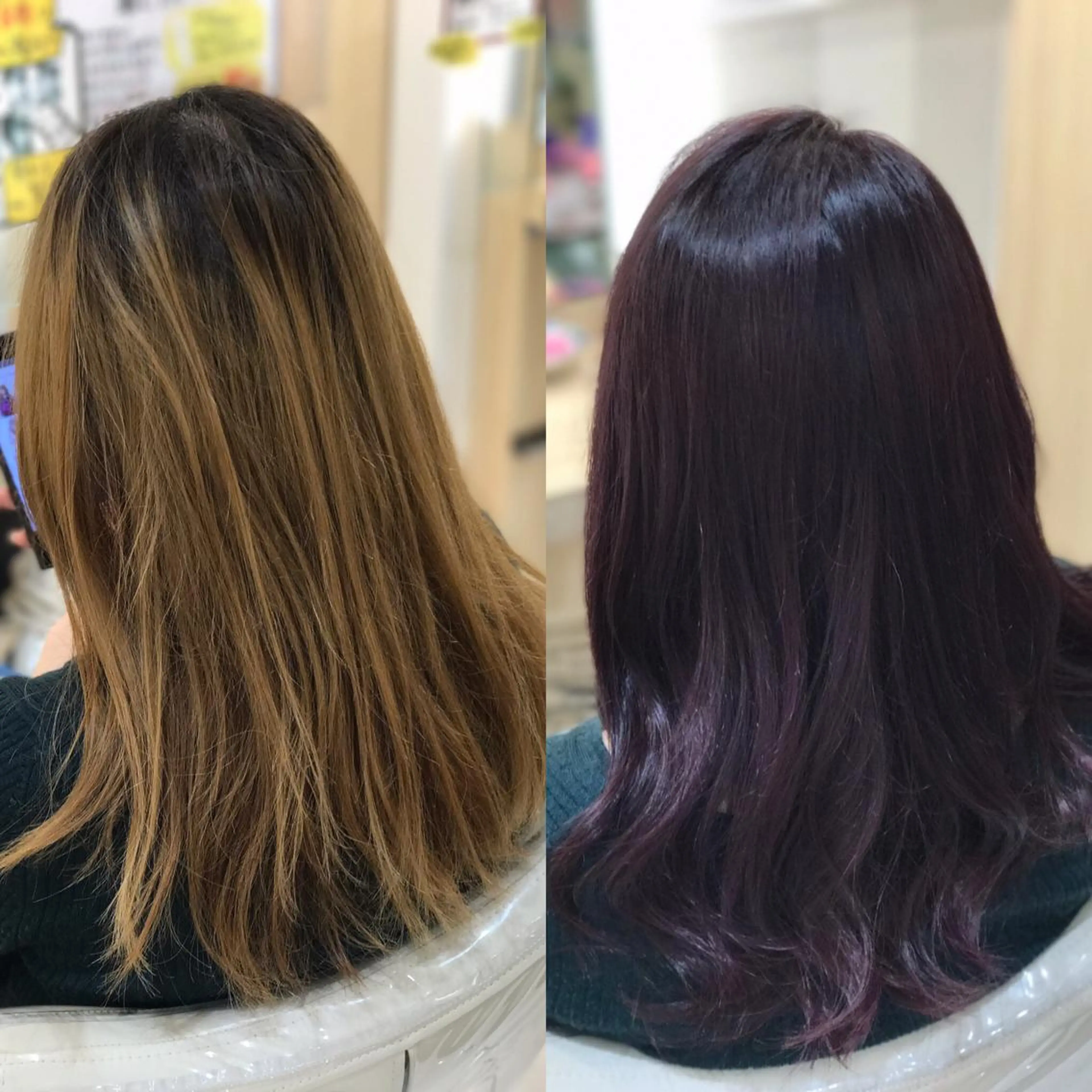 セミロング パープルカラー AVANCE 長尾 尚悟のヘアスタイル