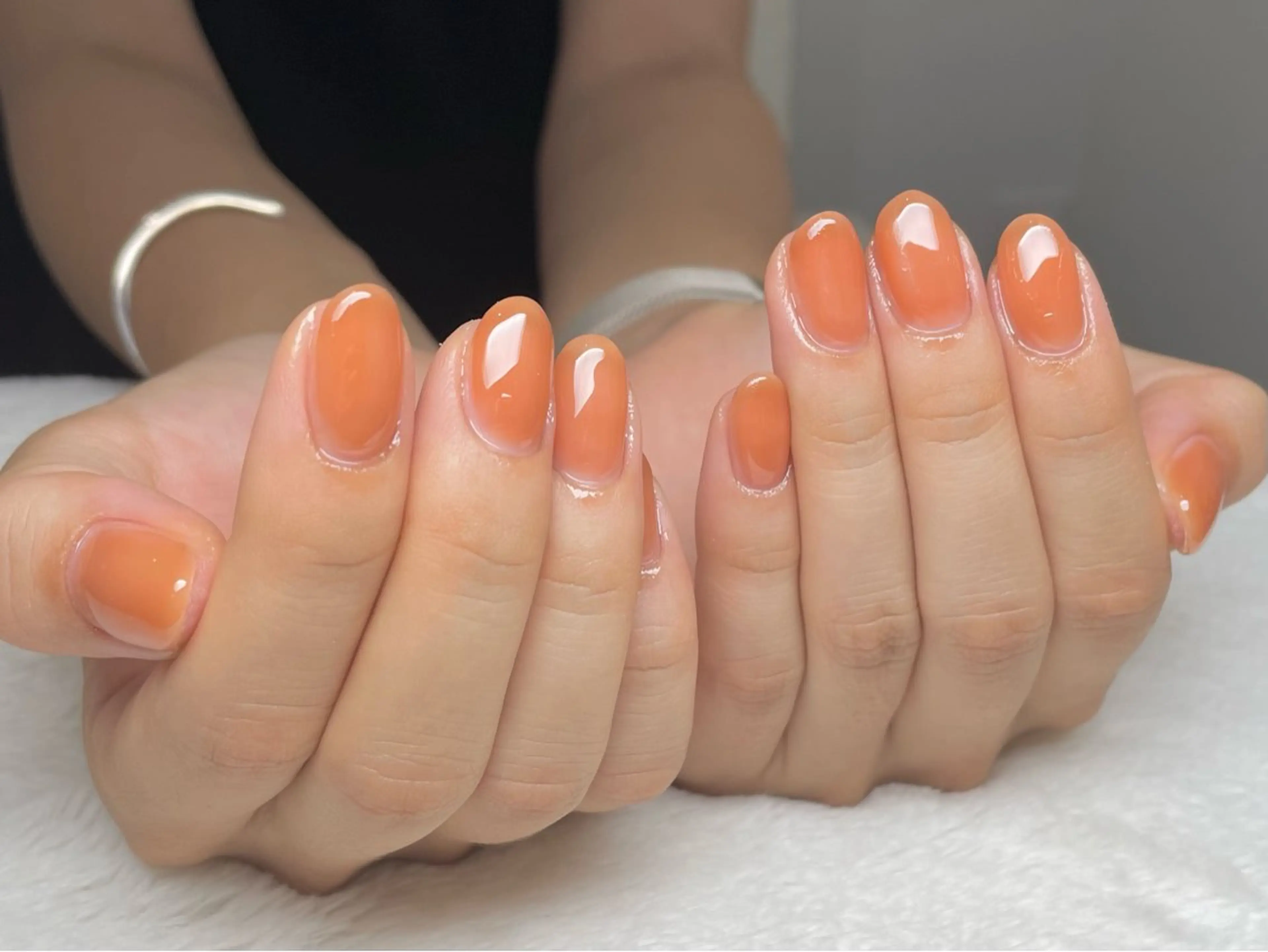 ネイル ブラウン オレンジ ハンドネイル riri-nail Rie Endoのネイルデザイン