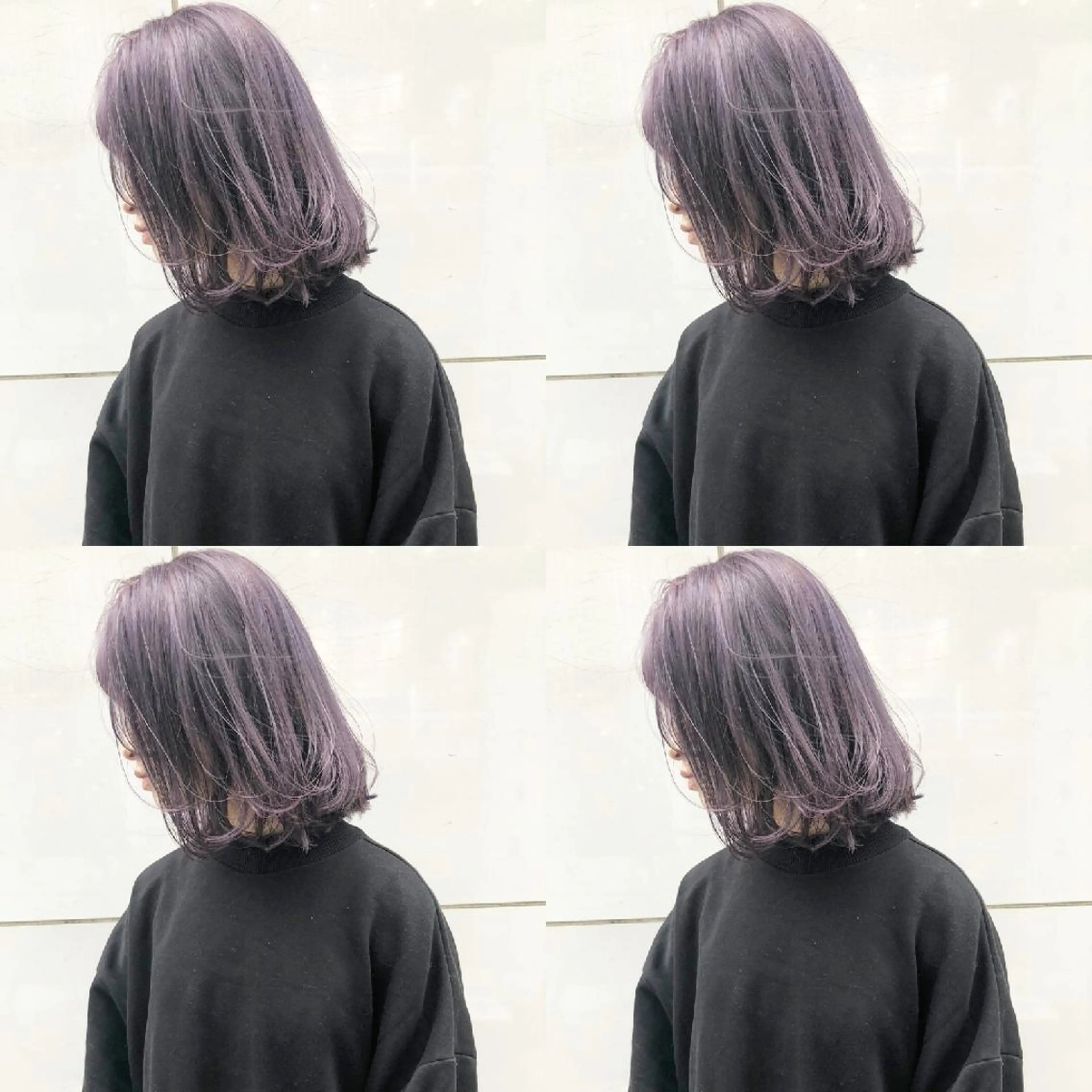 ミディアム カラー ブリーチ バイオレットカラー ボブ 竹内啓太 ボブのヘアスタイル