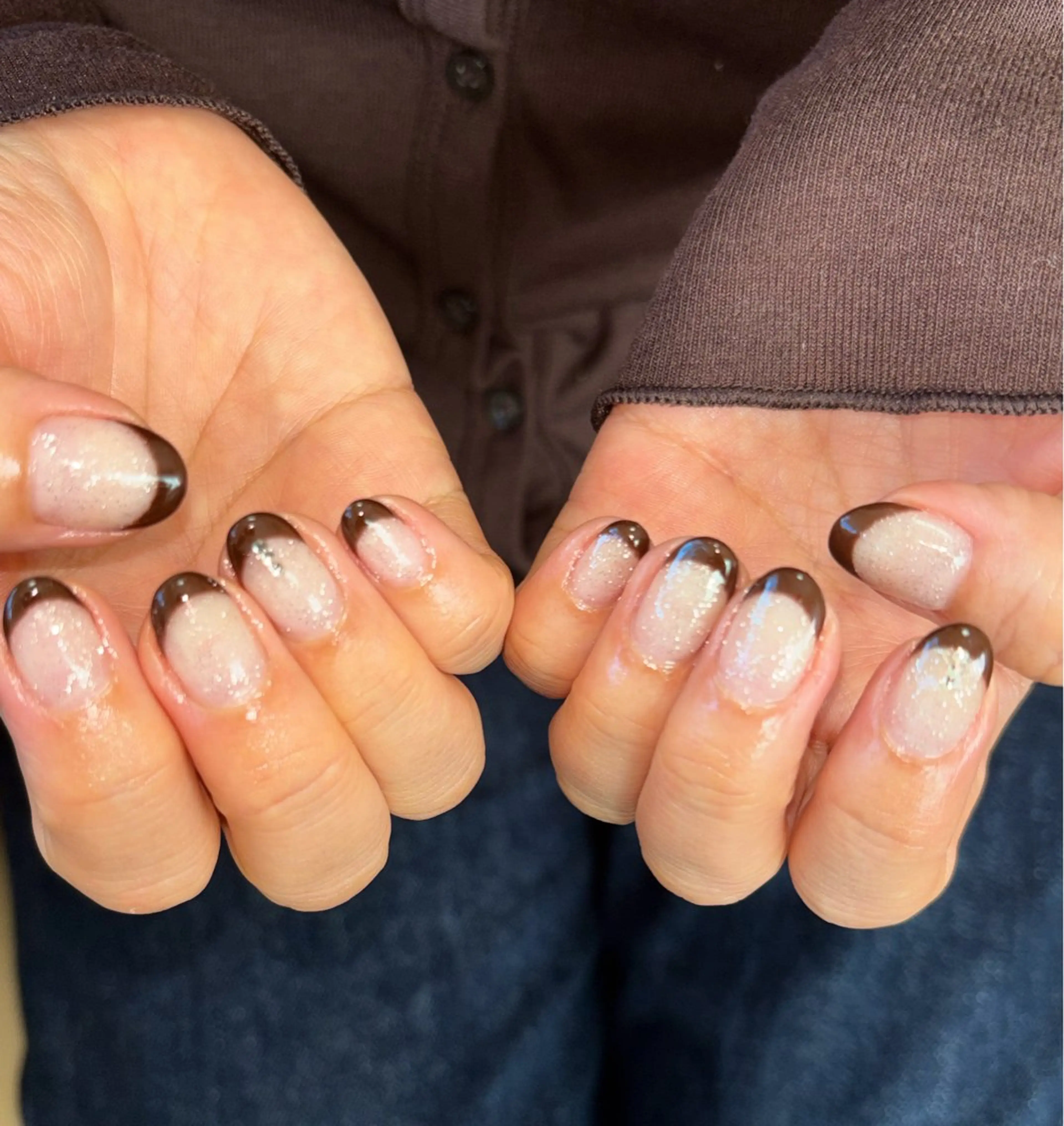 ネイル フレンチネイル ジェルネイル キラキラネイル マグネットネイル ニュアンスネイル ハンドネイル tamu nail 　金町のネイルデザイン