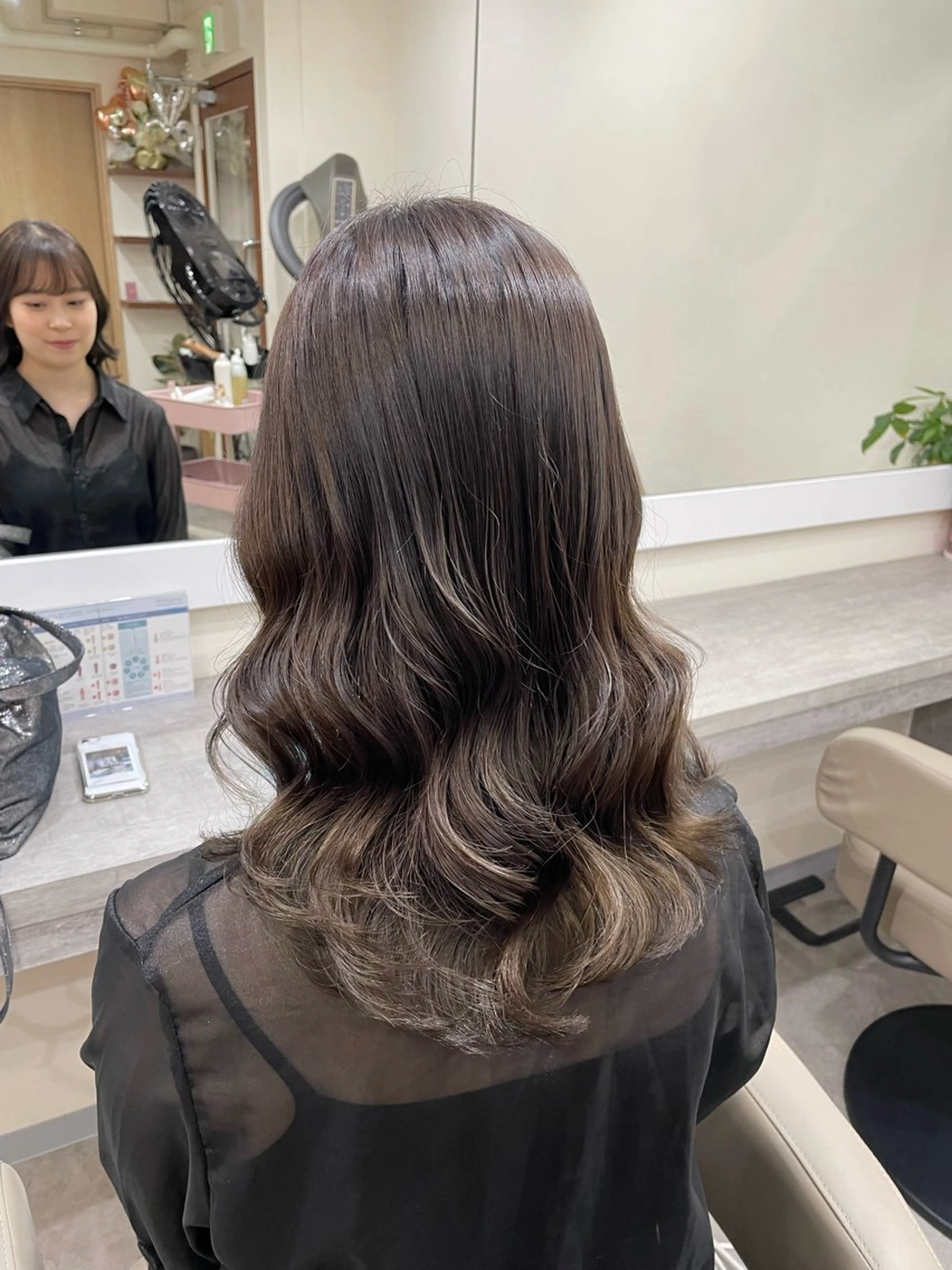 セミロング パーマ セミロングパーマ 韓国風ヘア 韓国風パーマ/ヘア セット/店長みづきのヘアスタイル