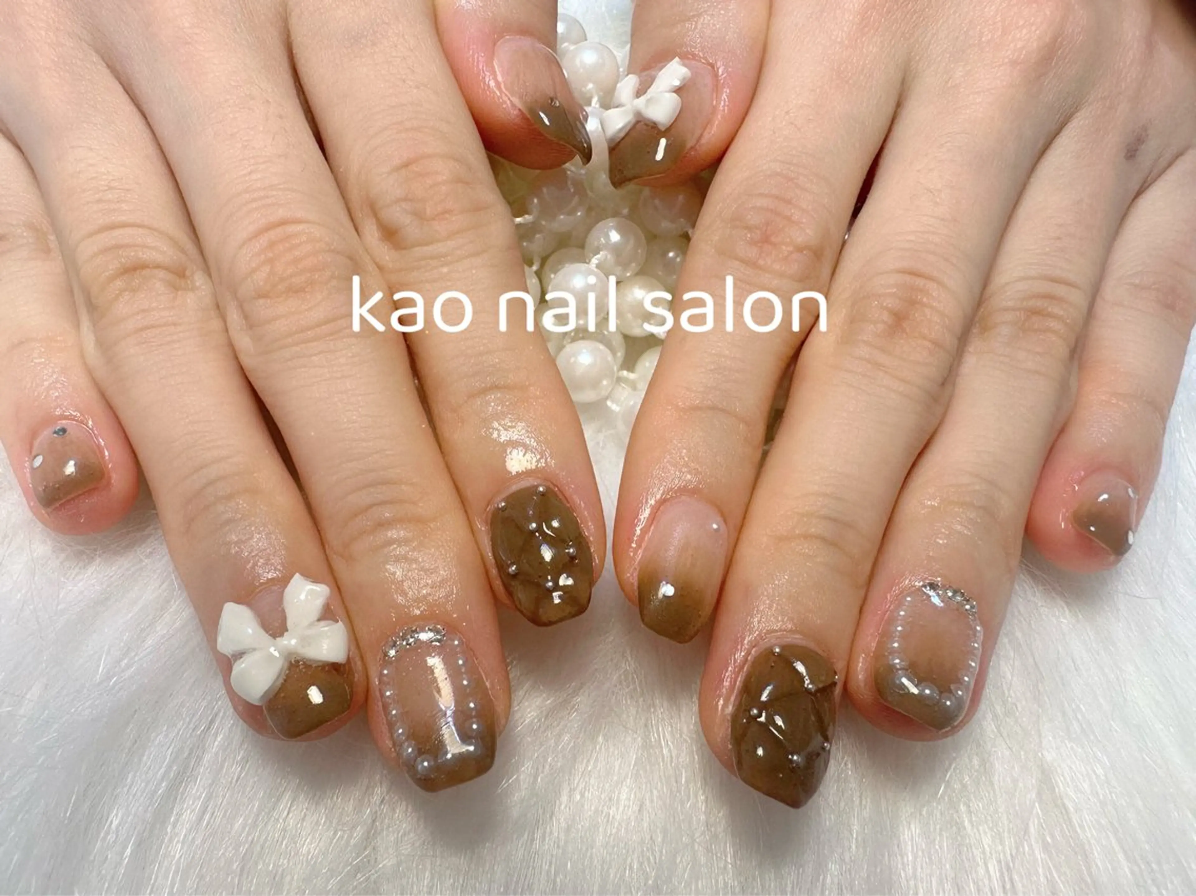 ネイル チークネイル 長さ出し フレンチネイル ジェルネイル ガラスフレンチ ハンドネイル kao nail マグネット/長さだしのネイルデザイン