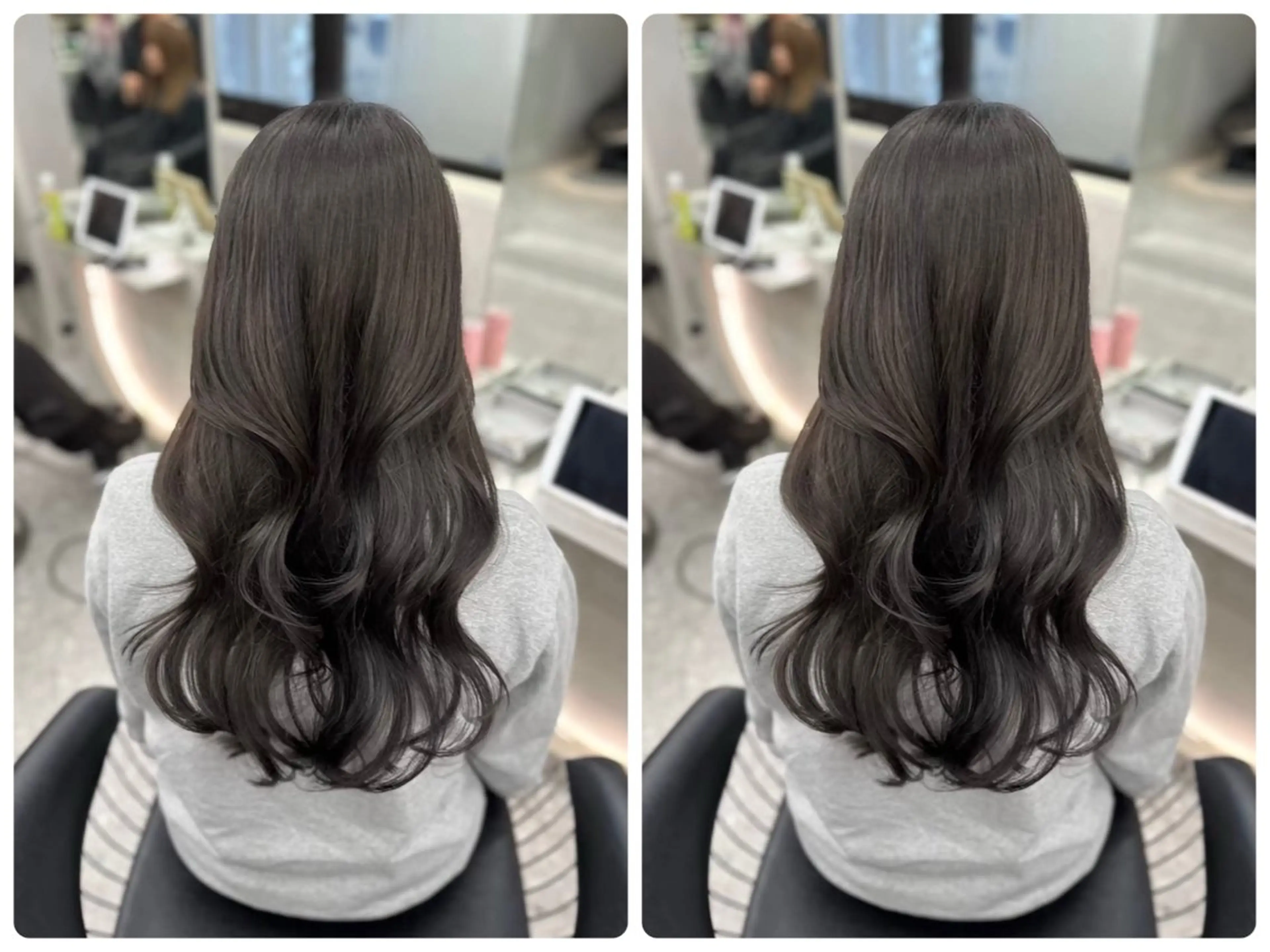 セミロング カラー 透明感カラー ボブ くびれヘア 顔まわりレイヤー くびれレイヤー カット ヘアカラー トリートメント ✨レイヤー/韓国 /✨ヘア山下　遥のヘアスタイル