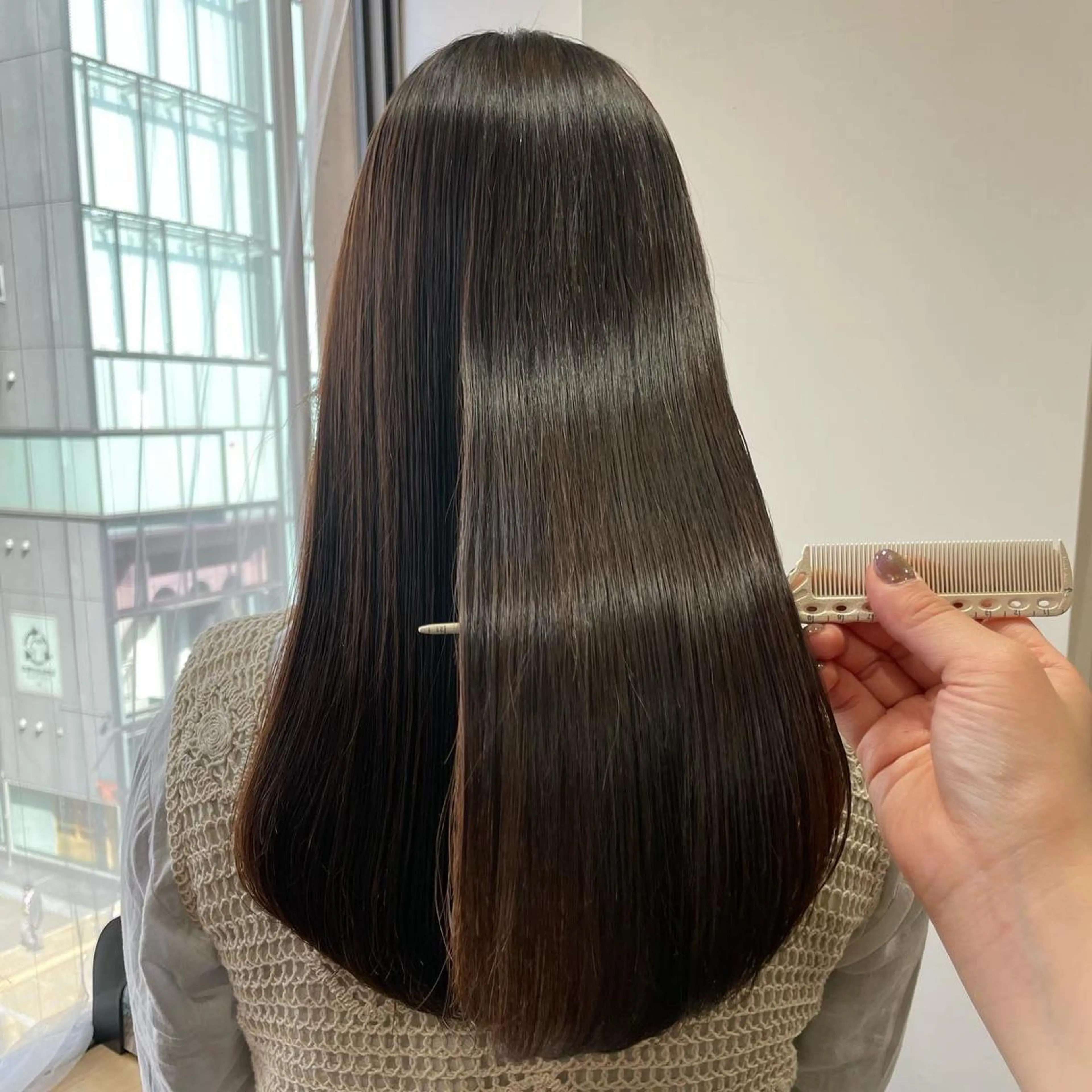 ロング 縮毛矯正 ミズタ マイのヘアスタイル