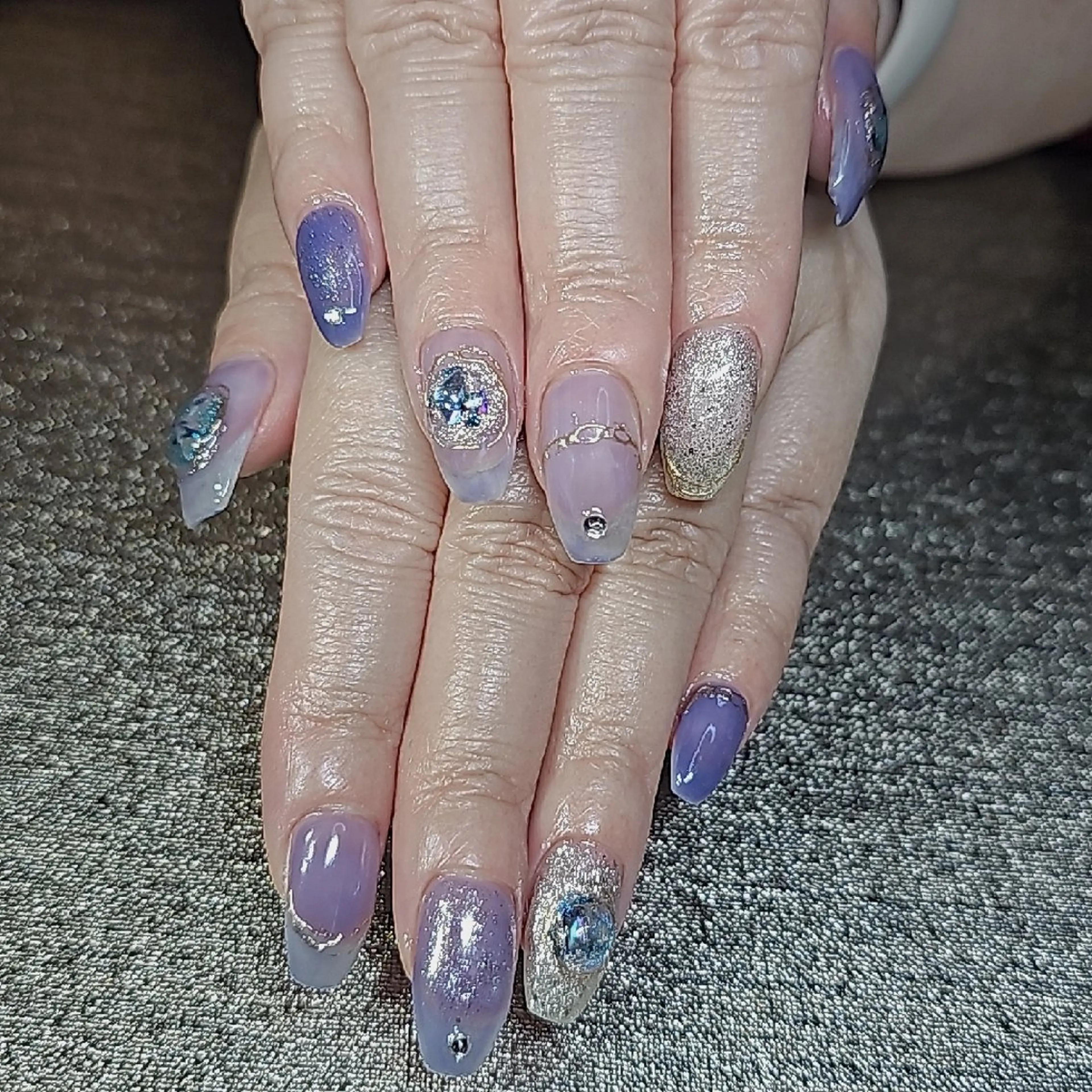ネイル ラメ(グリッター) パープル salon de  Princessのネイルデザイン
