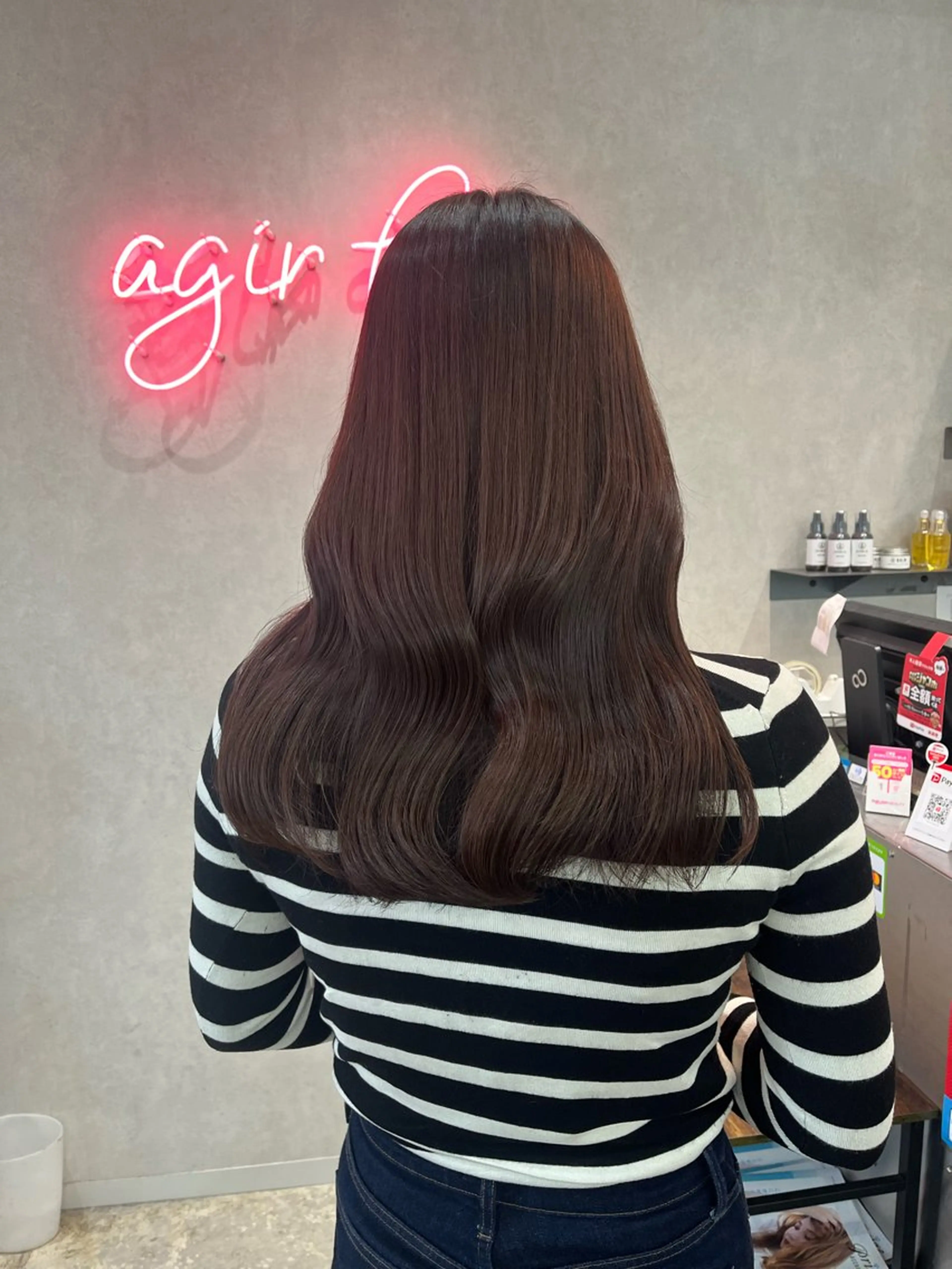 セミロング カラー カット ヘアカラー トリートメント 🪽髪質改善矯正 🤍MIU🤍のヘアスタイル