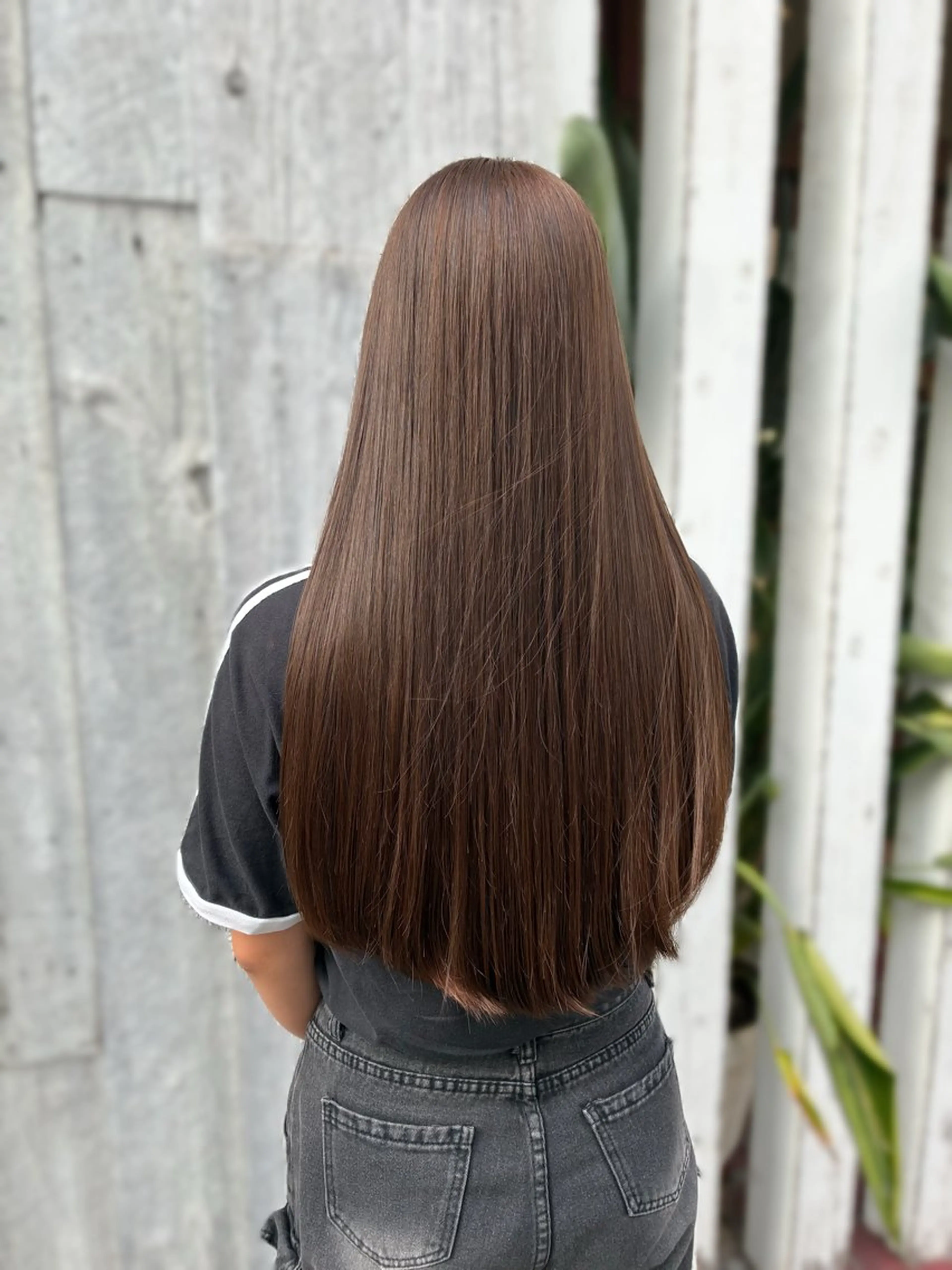 ロング カラー ブリーチ ブラウンカラー ブリーチなしカラー 梅原 姫🍬🐰のヘアスタイル