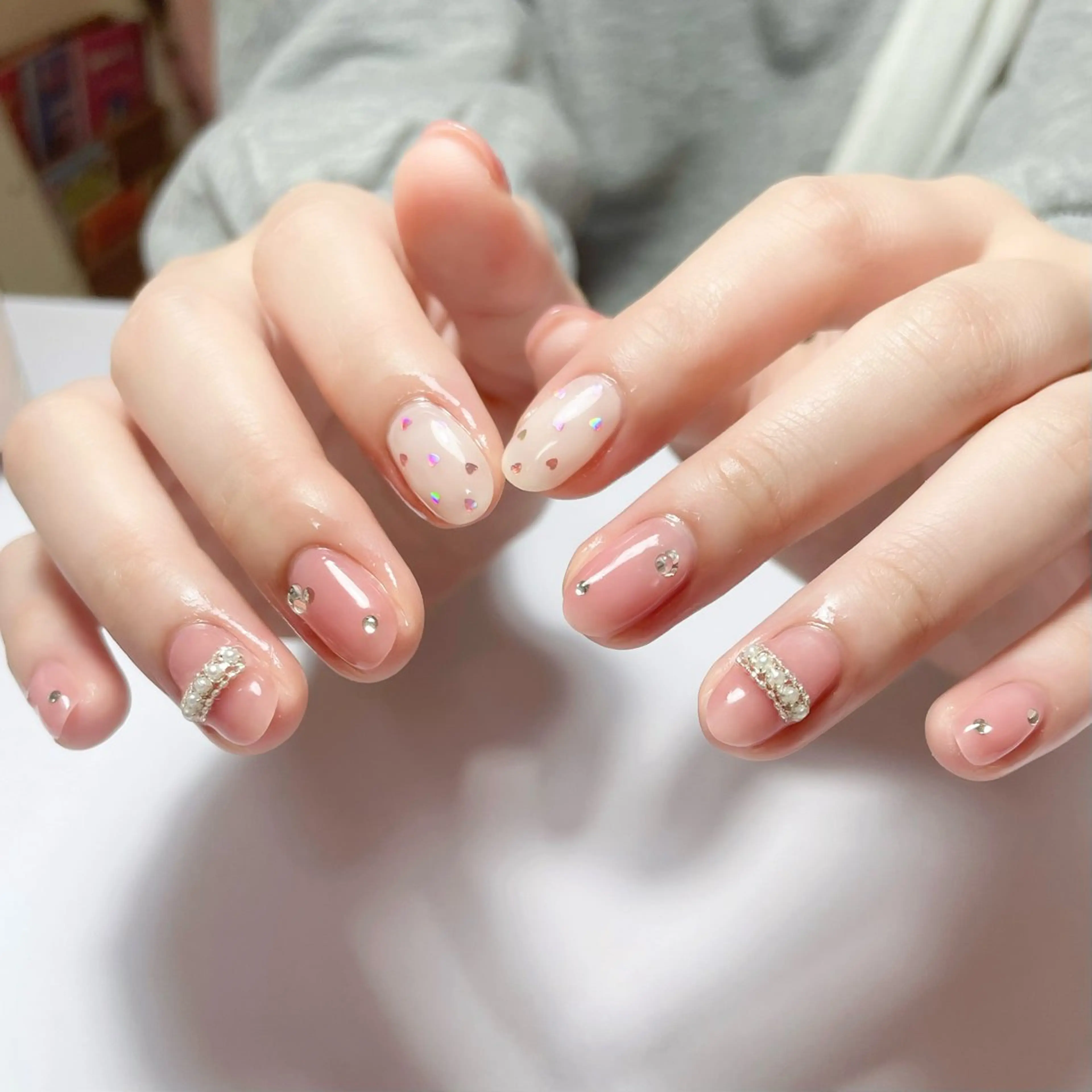 ネイル ピンク シンプルネイル ハンドネイル Chicchi 加茂宮駅徒歩3分のネイルデザイン