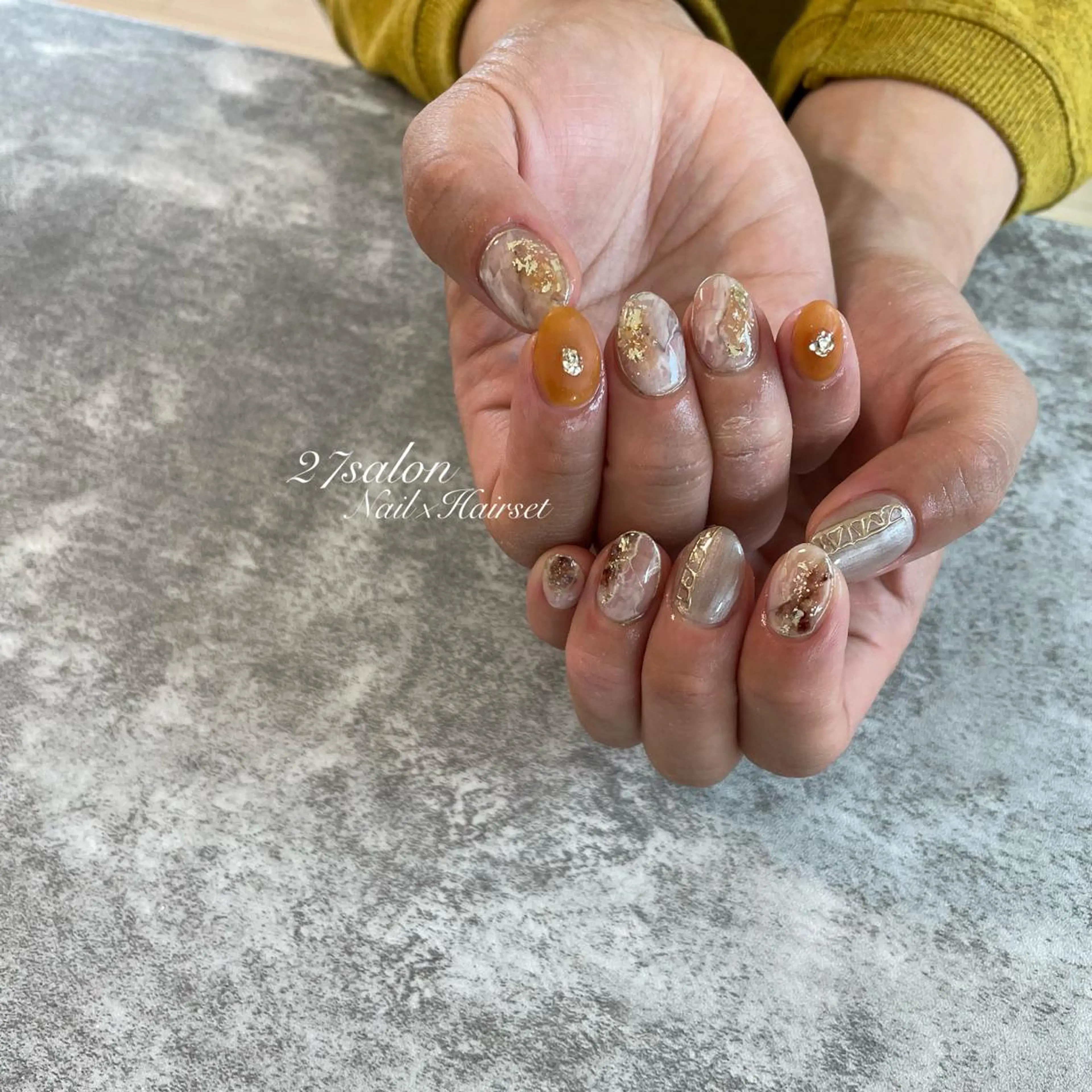 ネイル ニュアンスネイル ショートネイル 27salon yuinaのネイルデザイン