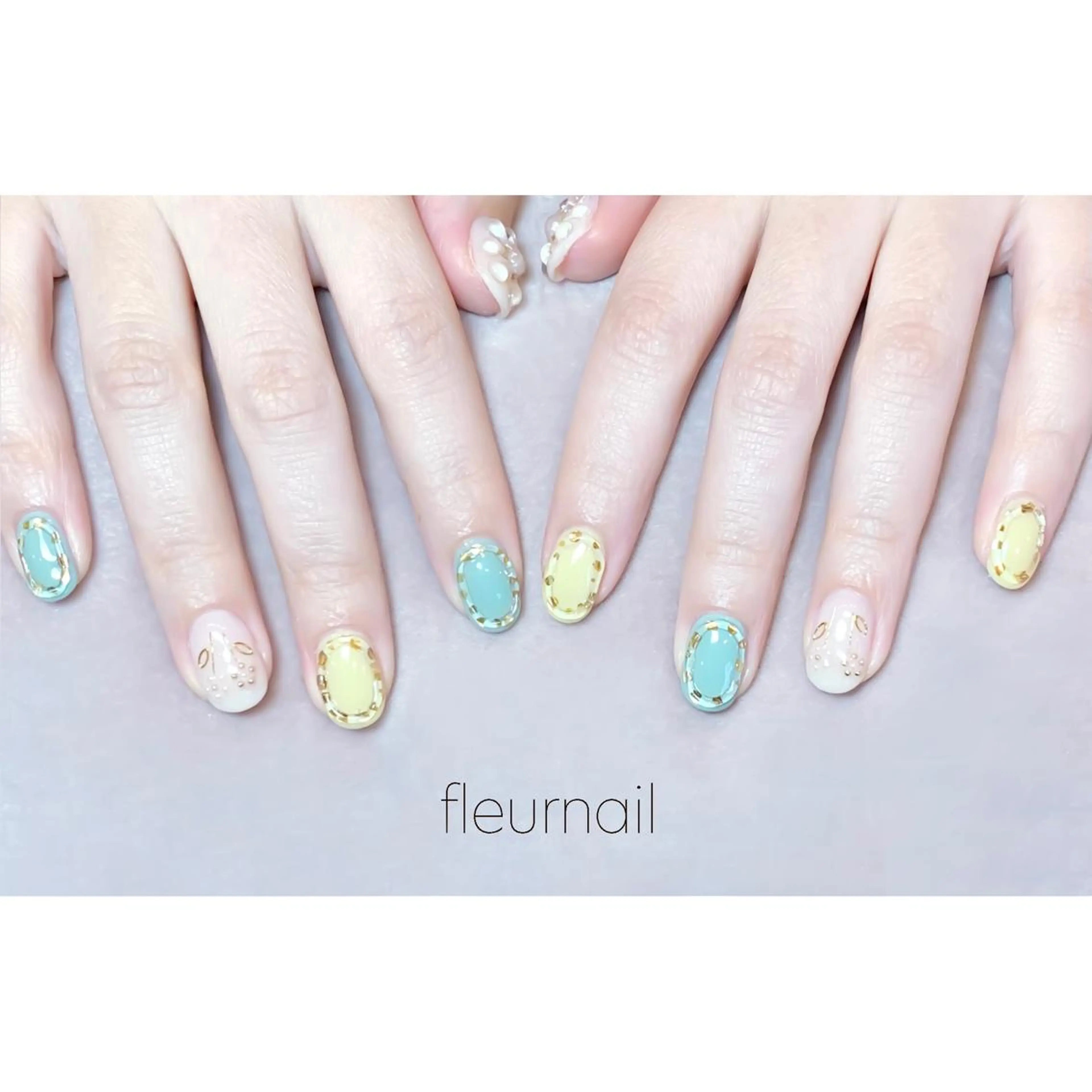 ネイル フラワーネイル ジェルネイル パラジェル パステルネイル ぷっくりネイル ハンドネイル fleurnail miuraのネイルデザイン