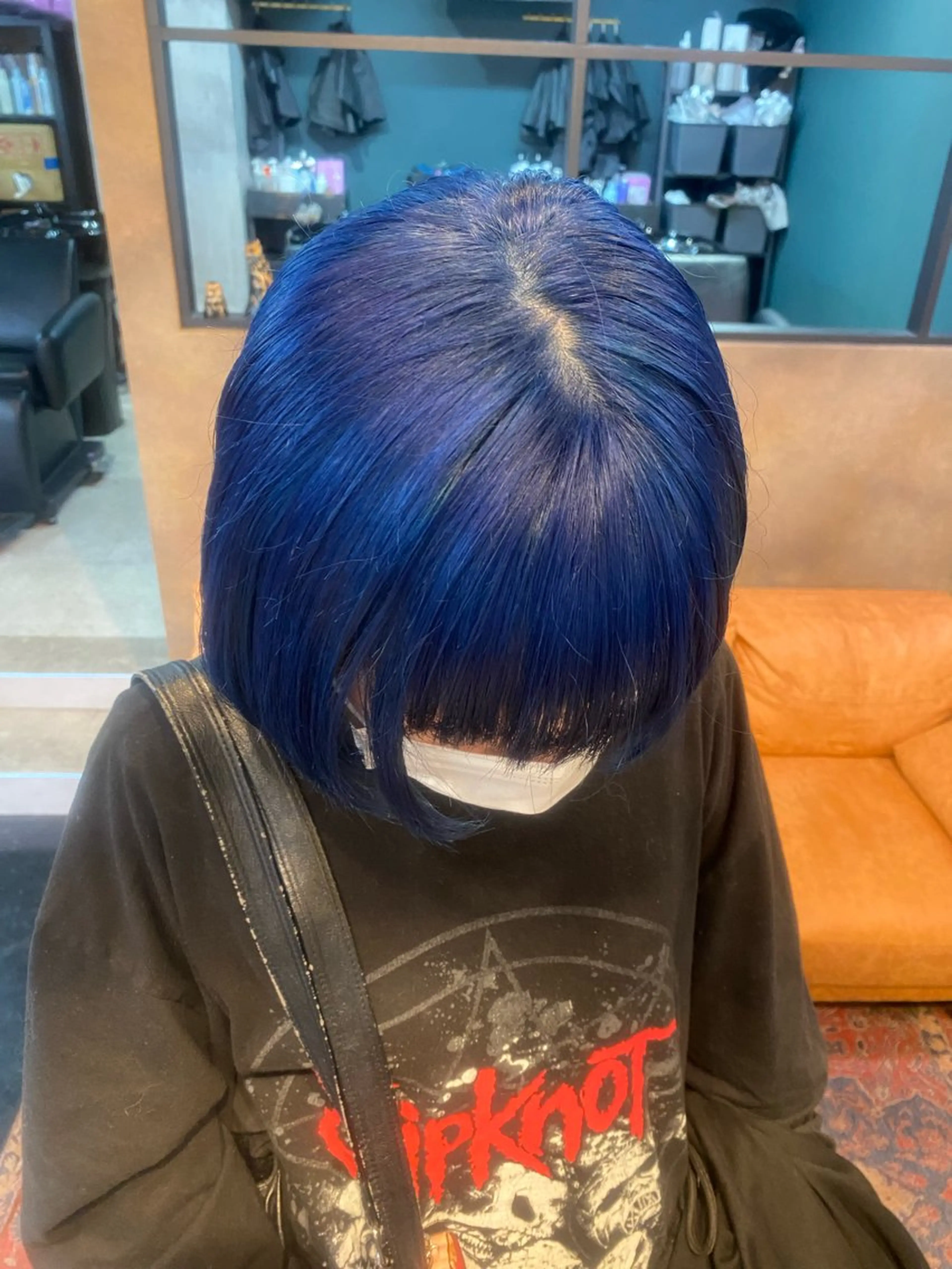 ミディアム カラー ブリーチ ブルーカラー Null原宿所属・jyui/原宿 ハイトーン/デザインのヘアスタイル