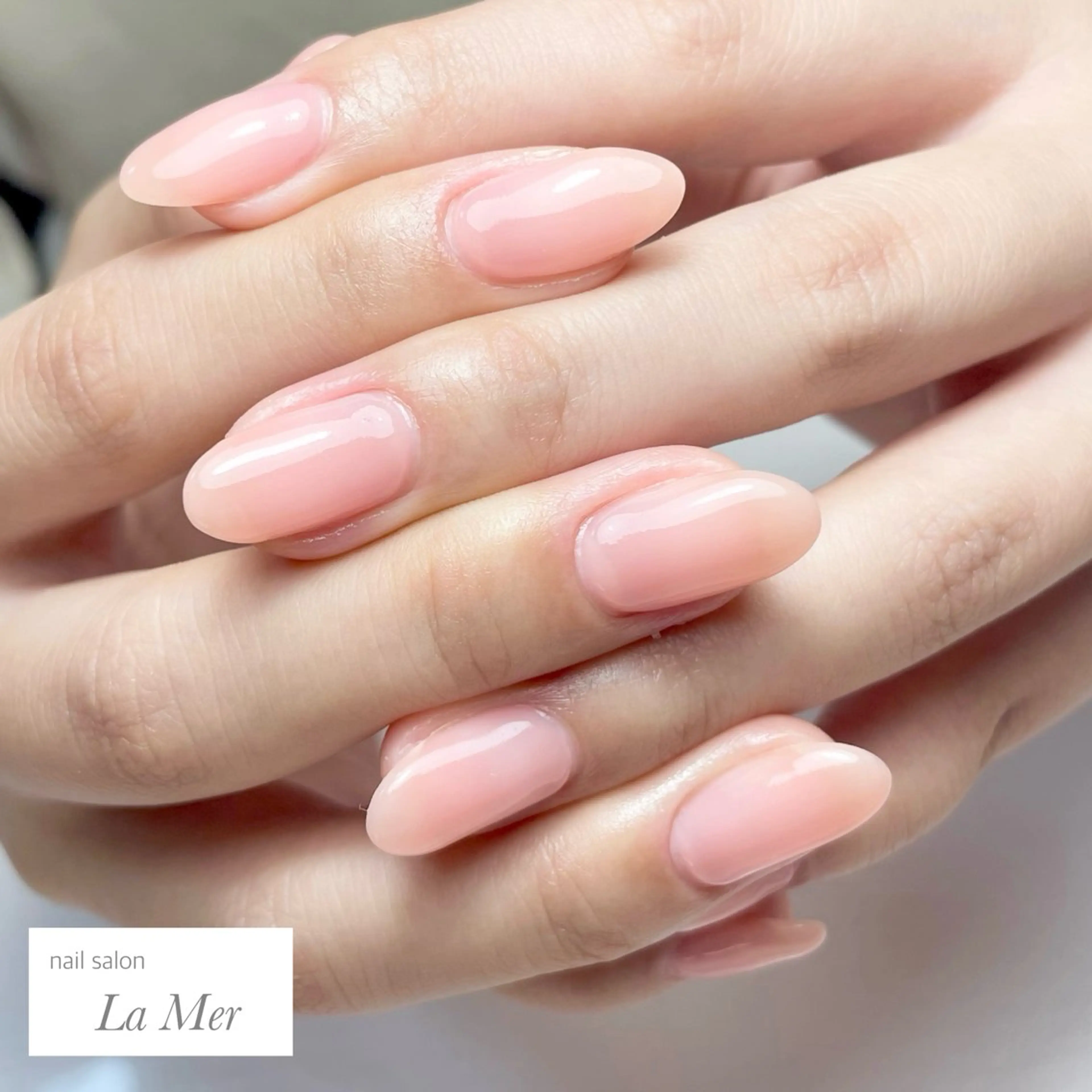 ネイル ロングネイル オフィスネイル ワンカラーネイル ピンク シンプルネイル nailsalon La Merのネイルデザイン