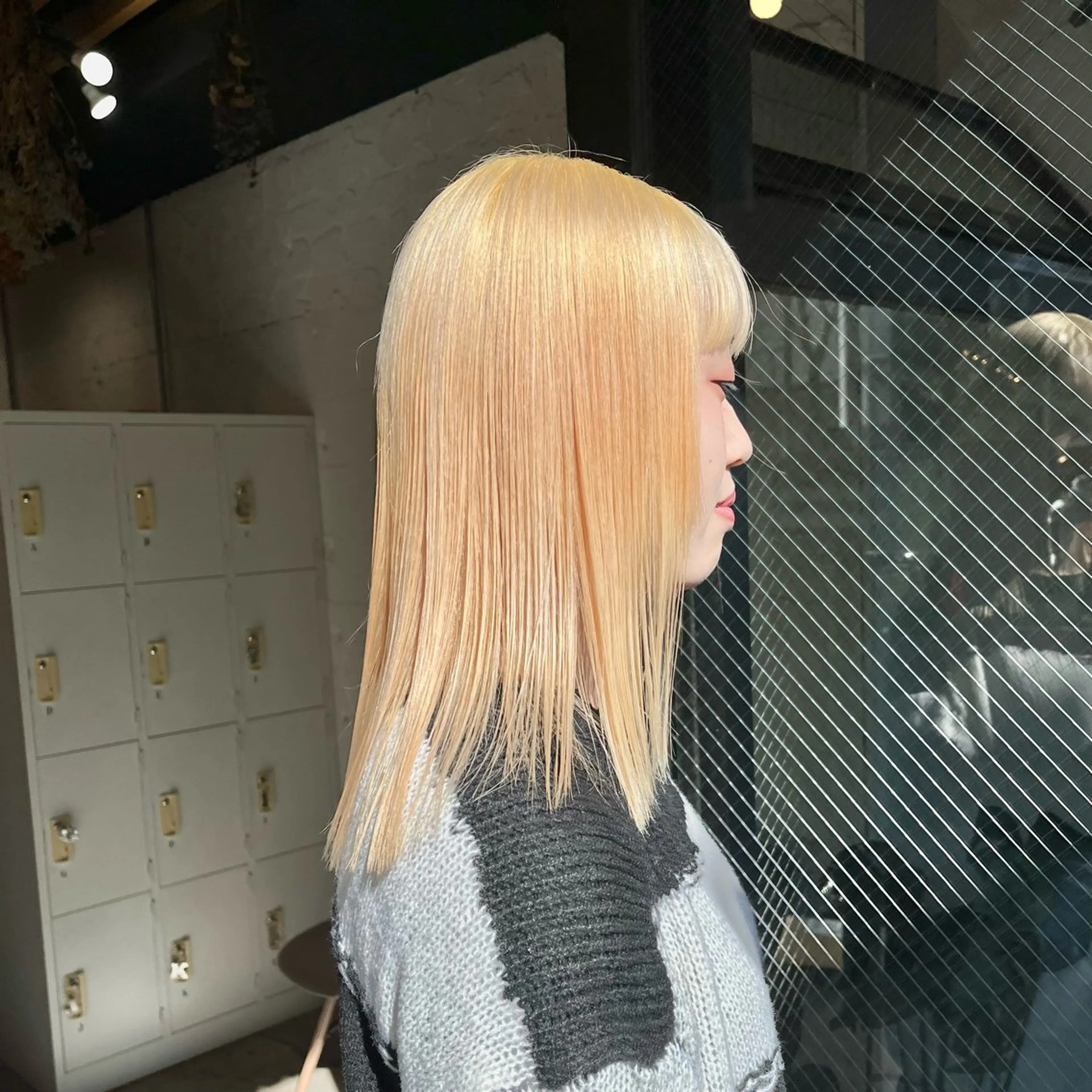 ミディアム カラー ヘアカラー トリートメント ボブ/レイヤー/ ハッシュカット/河内のヘアスタイル