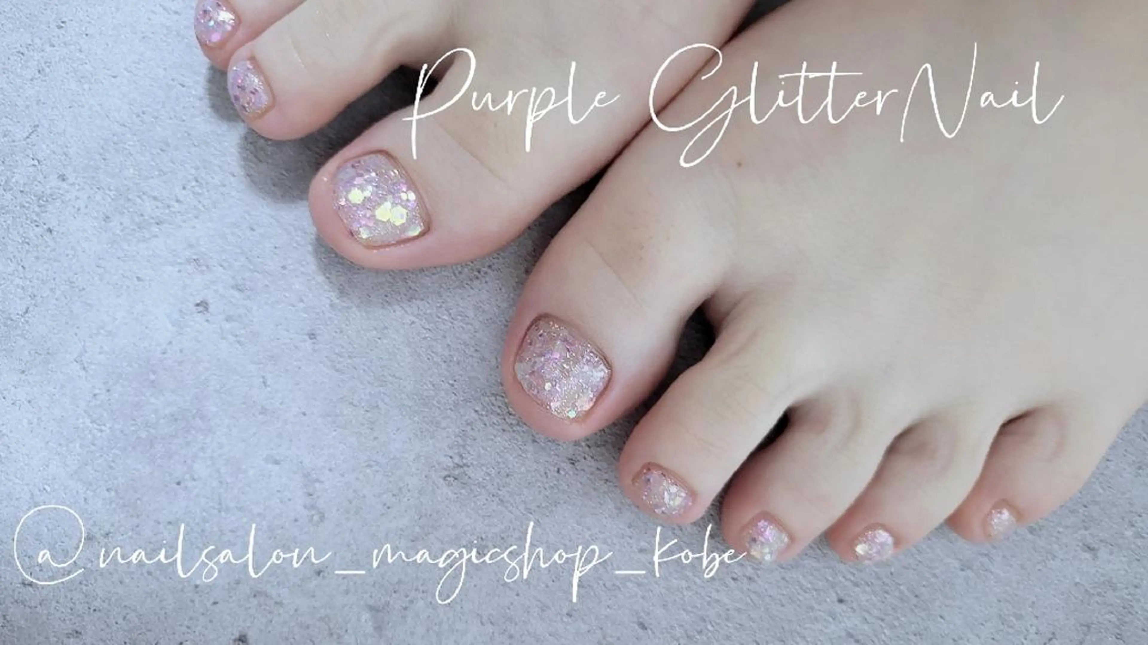 ネイル オーロラネイル フットネイル ジェルネイル ラメ(グリッター) ワンカラーネイル フットネイル Nailsalon MagicShopのネイルデザイン