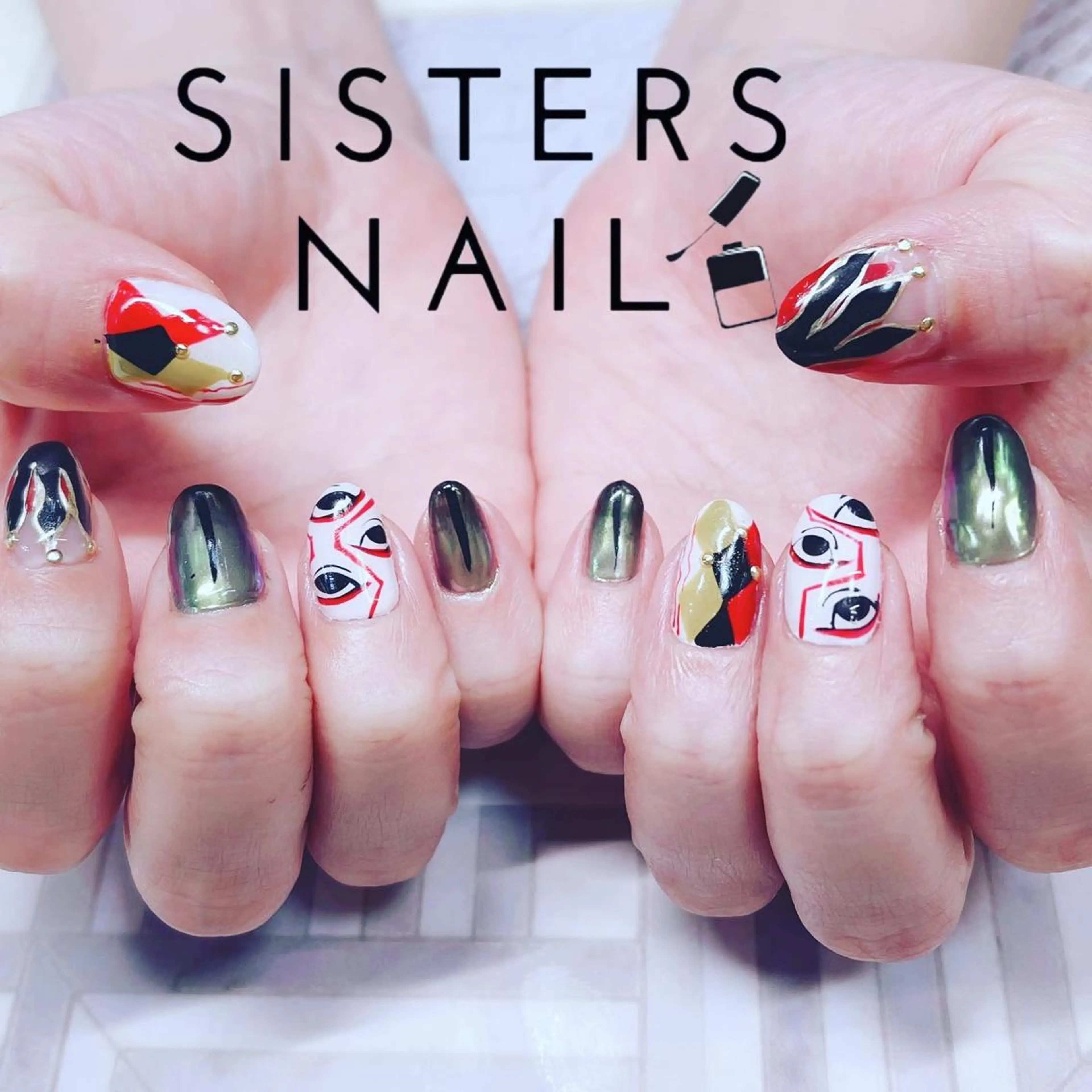 ネイル アートネイル ミラーネイル sisters nail.fのネイルデザイン