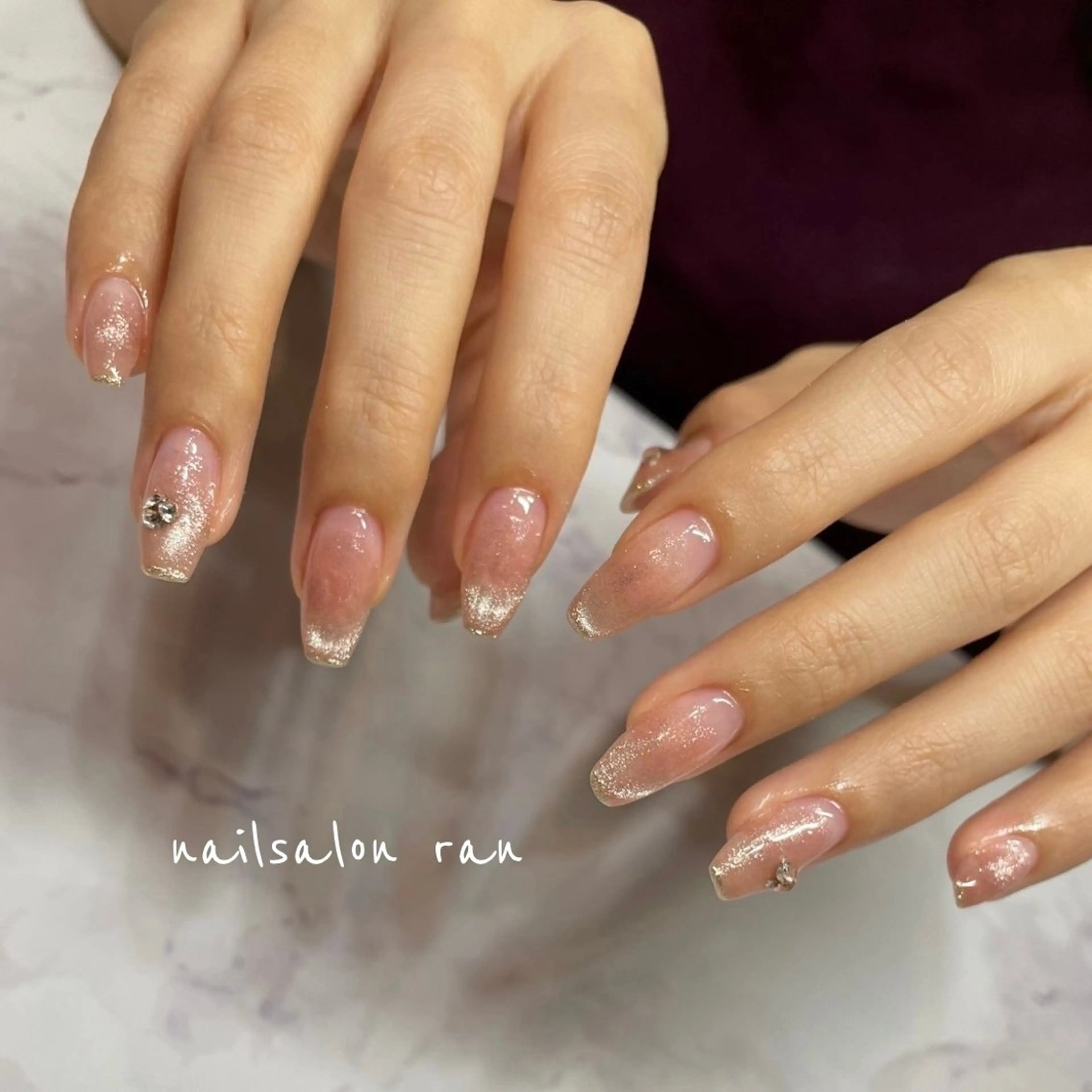 ネイル グラデーション マグネットネイル ハンドネイル ハンドケア nailsalon ranのネイルデザイン