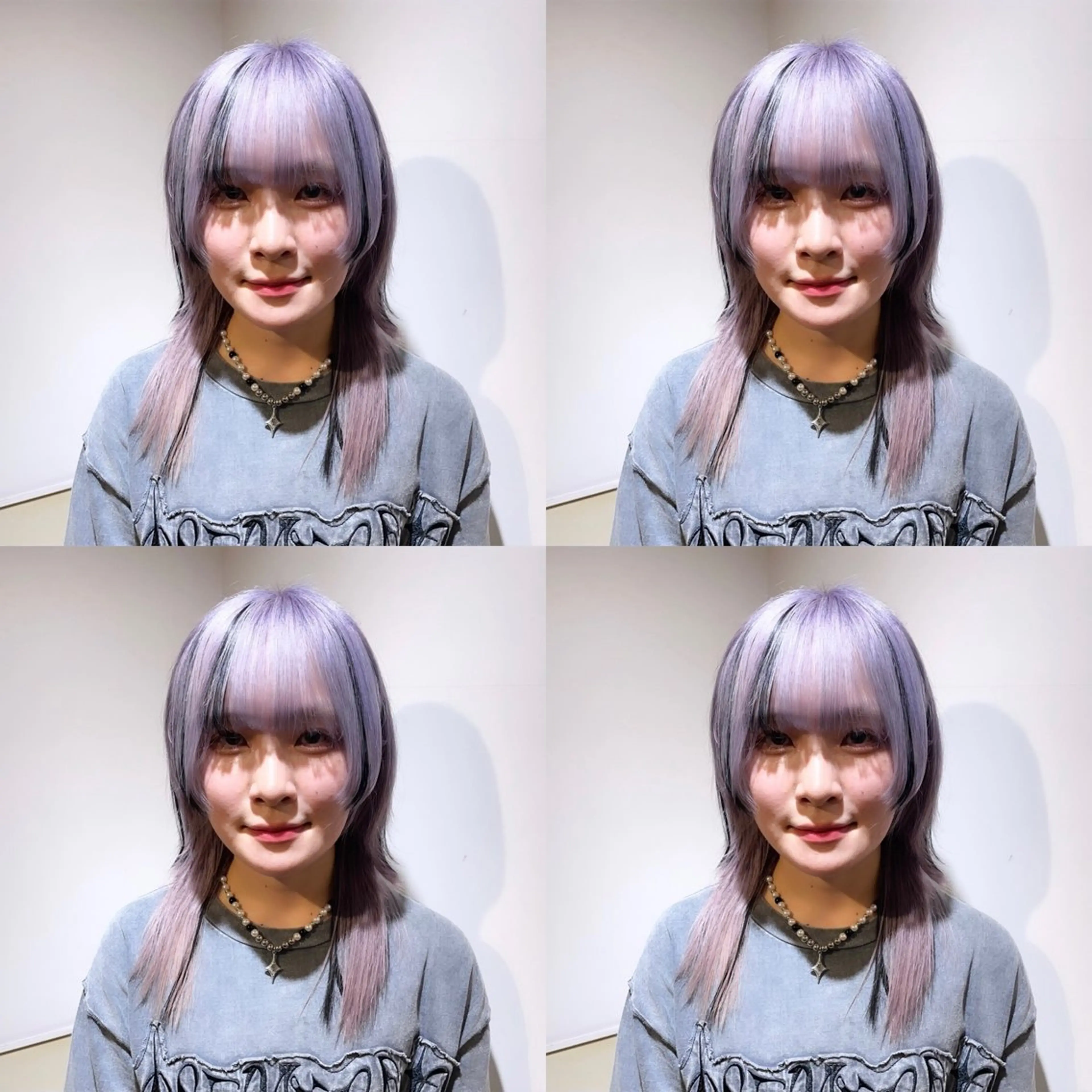 ミディアム カラー ラベンダーカラー メッシュ エクステ 🌟トップデザイナー 高橋🌟のヘアスタイル
