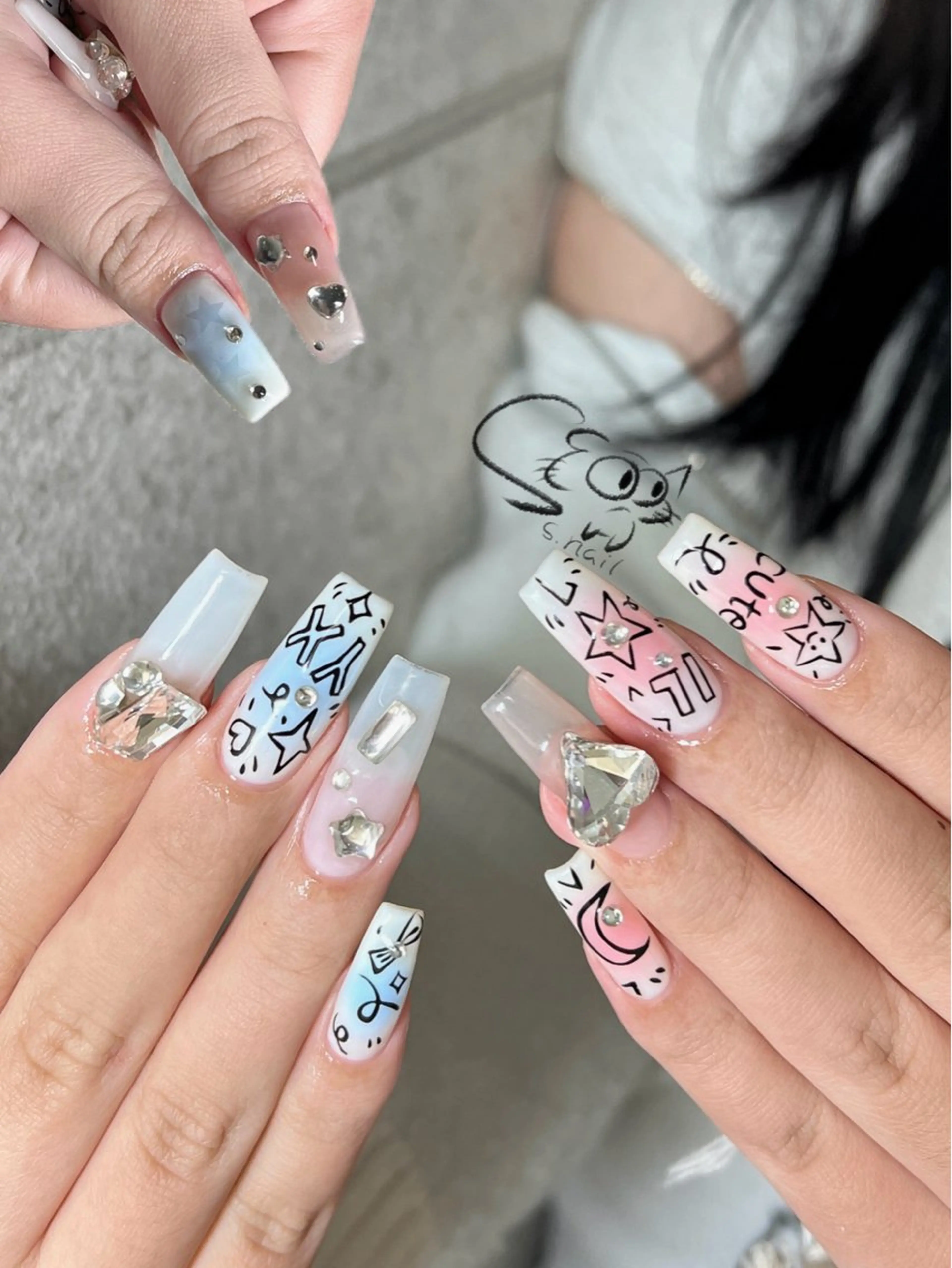 ネイル チークネイル フレンチネイル グラデーション マグネットネイル ワンカラーネイル S.nail _のネイルデザイン