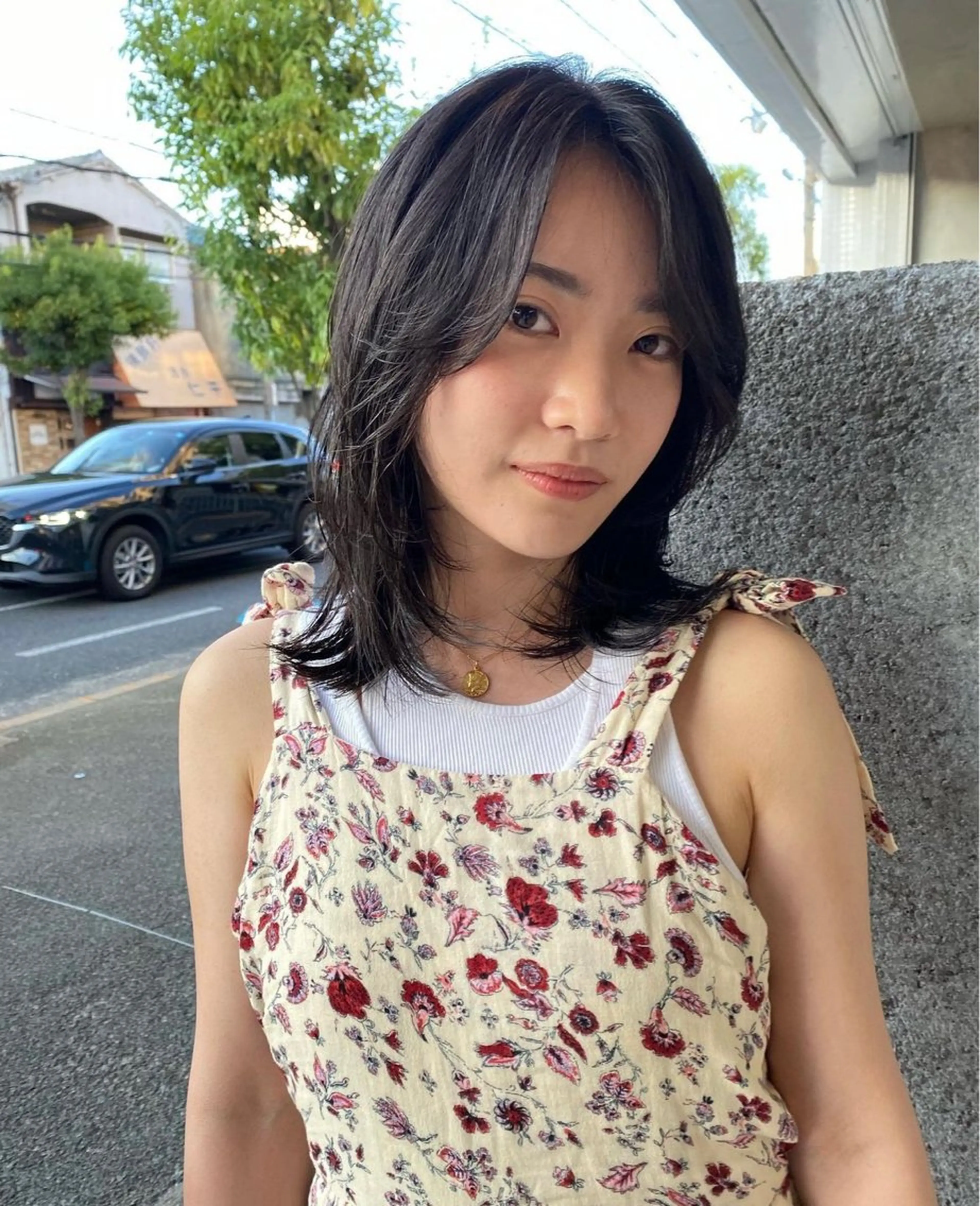 セミロング 藤井 美歩/赤髪のヘアスタイル